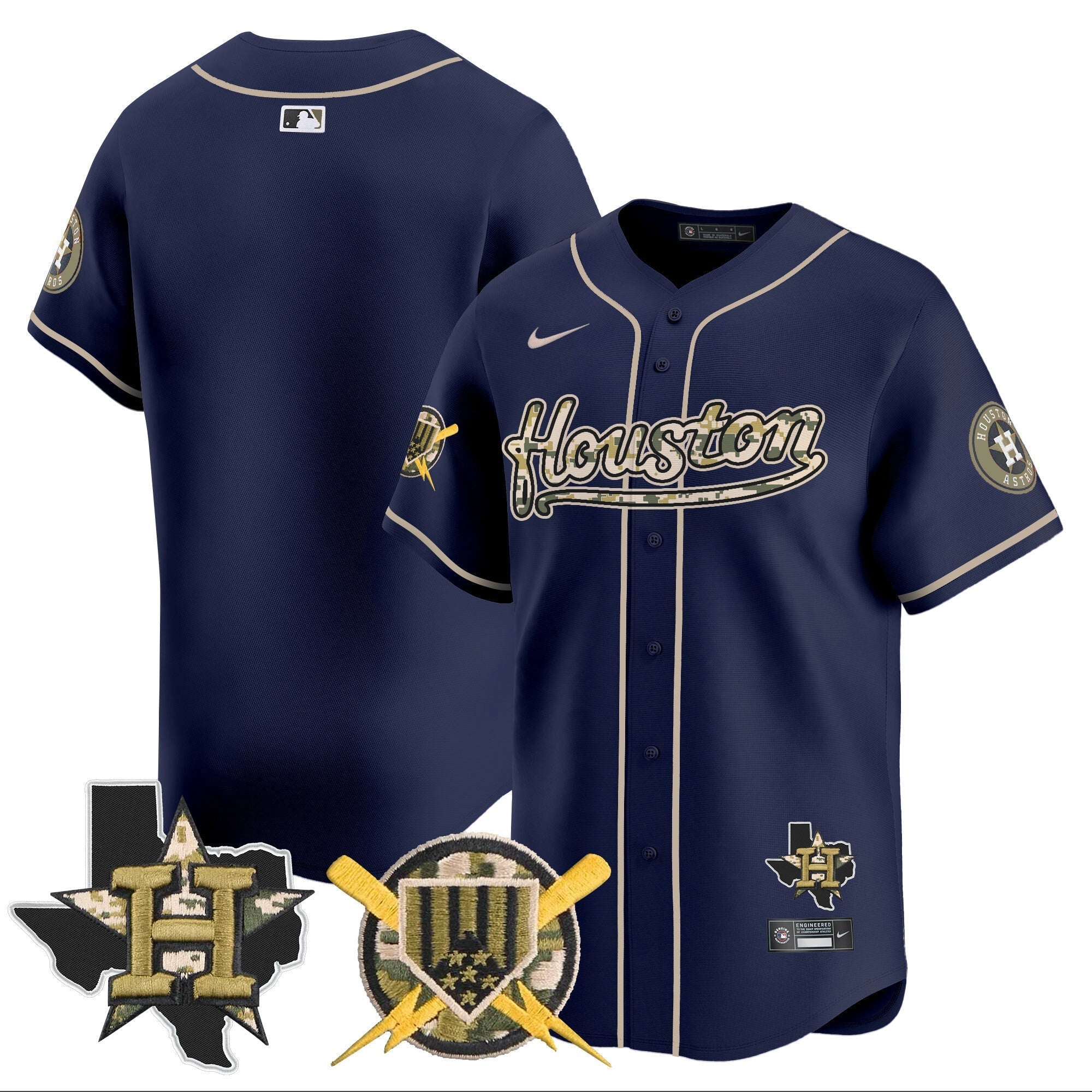 Men's Astros Armed Forces Day Vapor Premier Limited Jersey - All Stitched
