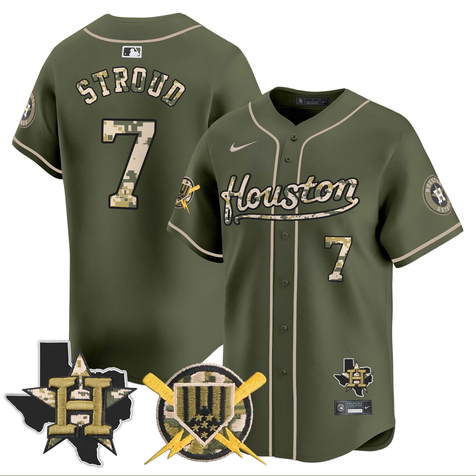 Men's Astros Armed Forces Day Vapor Premier Limited Jersey - All Stitched