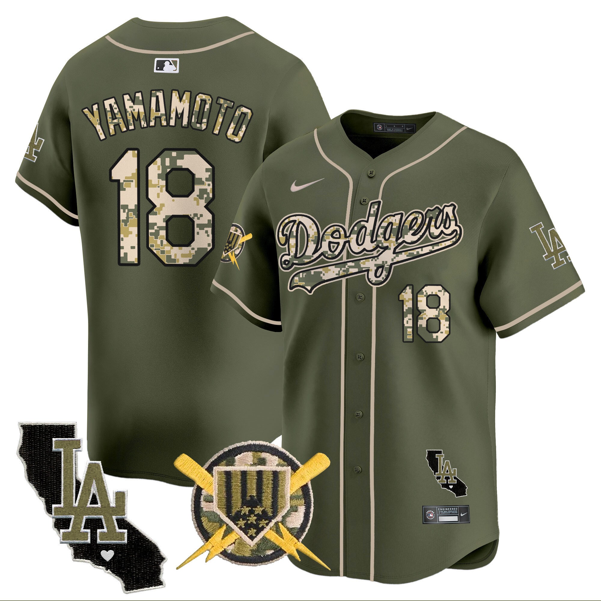 Men's Dodgers Armed Forces Day Vapor Premier Limited Jersey - All Stitched