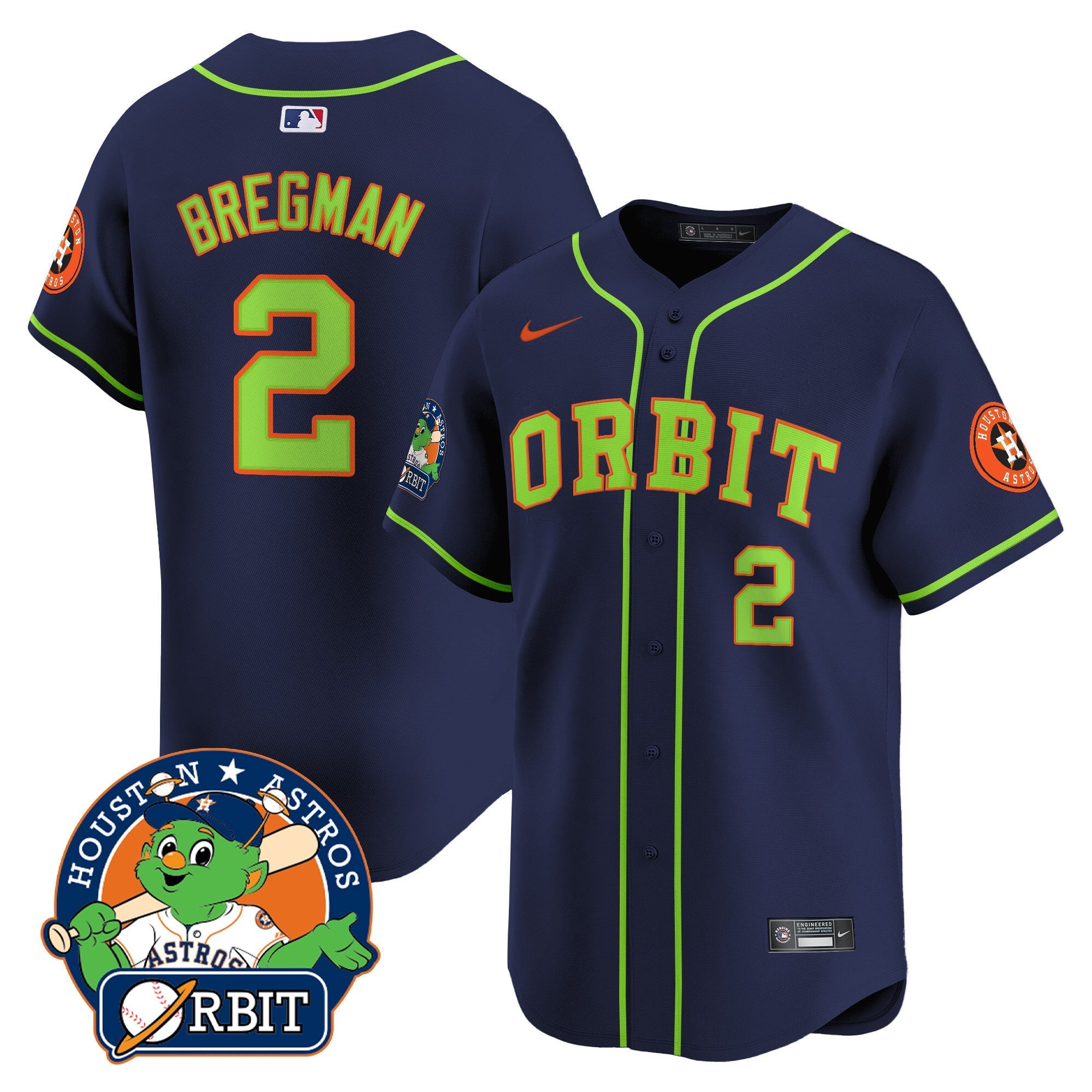 Men's Astros Orbit Patch Vapor Premier Limited Jersey - All Stitched