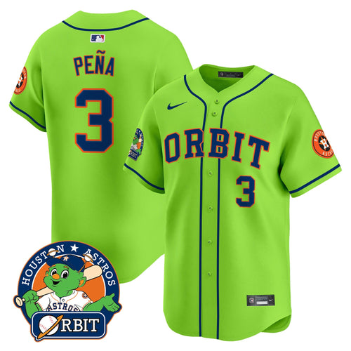 Men's Astros Orbit Patch Vapor Premier Limited Jersey - All Stitched