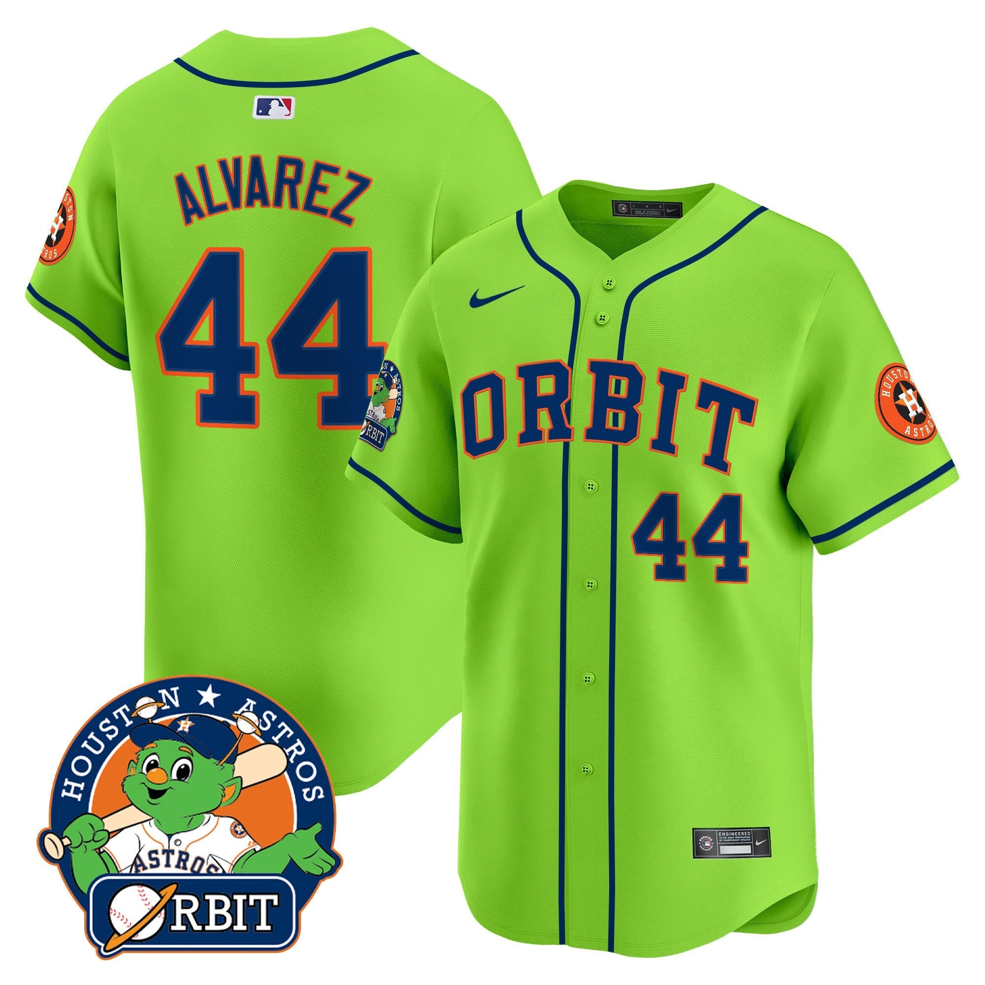 Men's Astros Orbit Patch Vapor Premier Limited Jersey - All Stitched