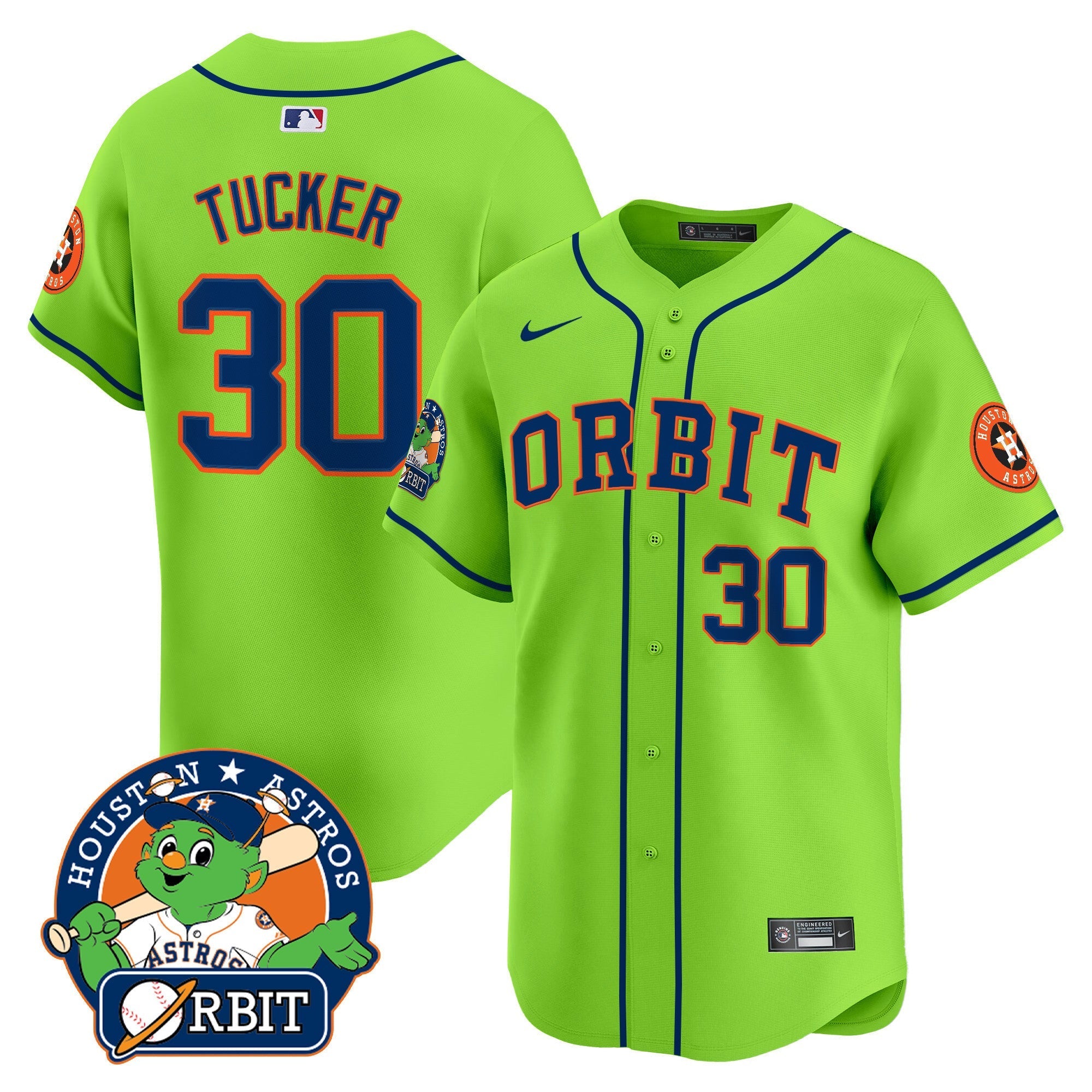Men's Astros Orbit Patch Vapor Premier Limited Jersey - All Stitched