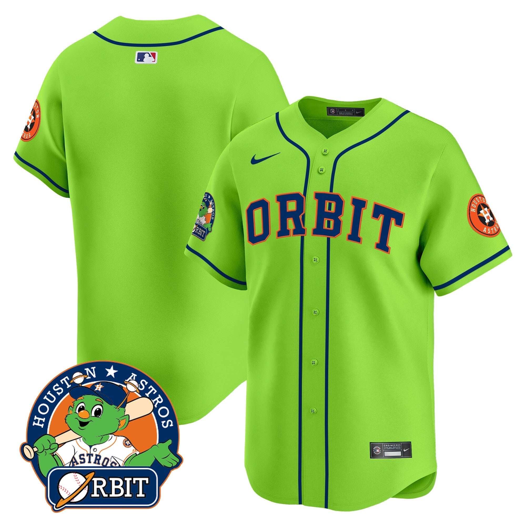 Men's Astros Orbit Patch Vapor Premier Limited Jersey - All Stitched
