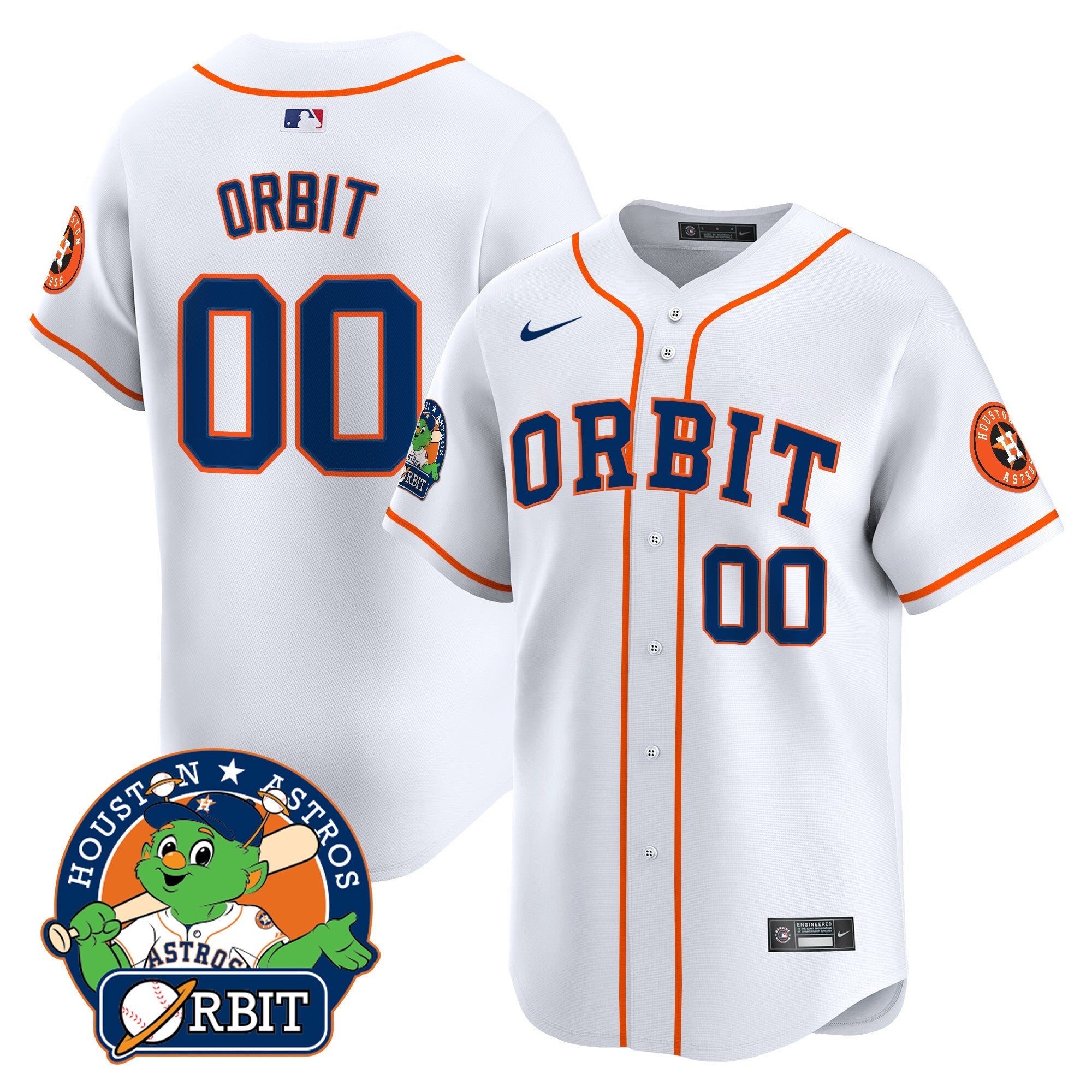 Men's Astros Orbit Patch Vapor Premier Limited Jersey - All Stitched