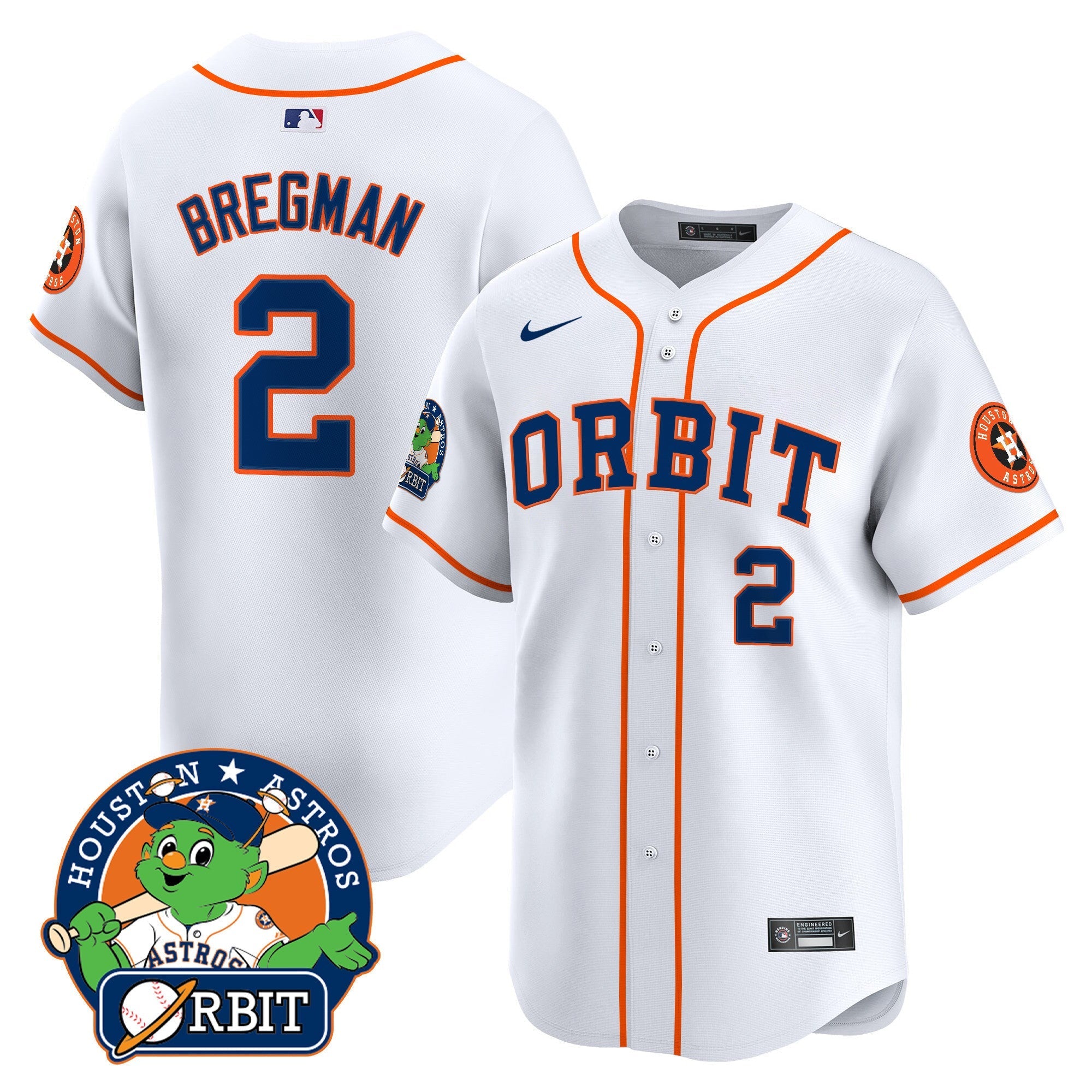 Men's Astros Orbit Patch Vapor Premier Limited Jersey - All Stitched