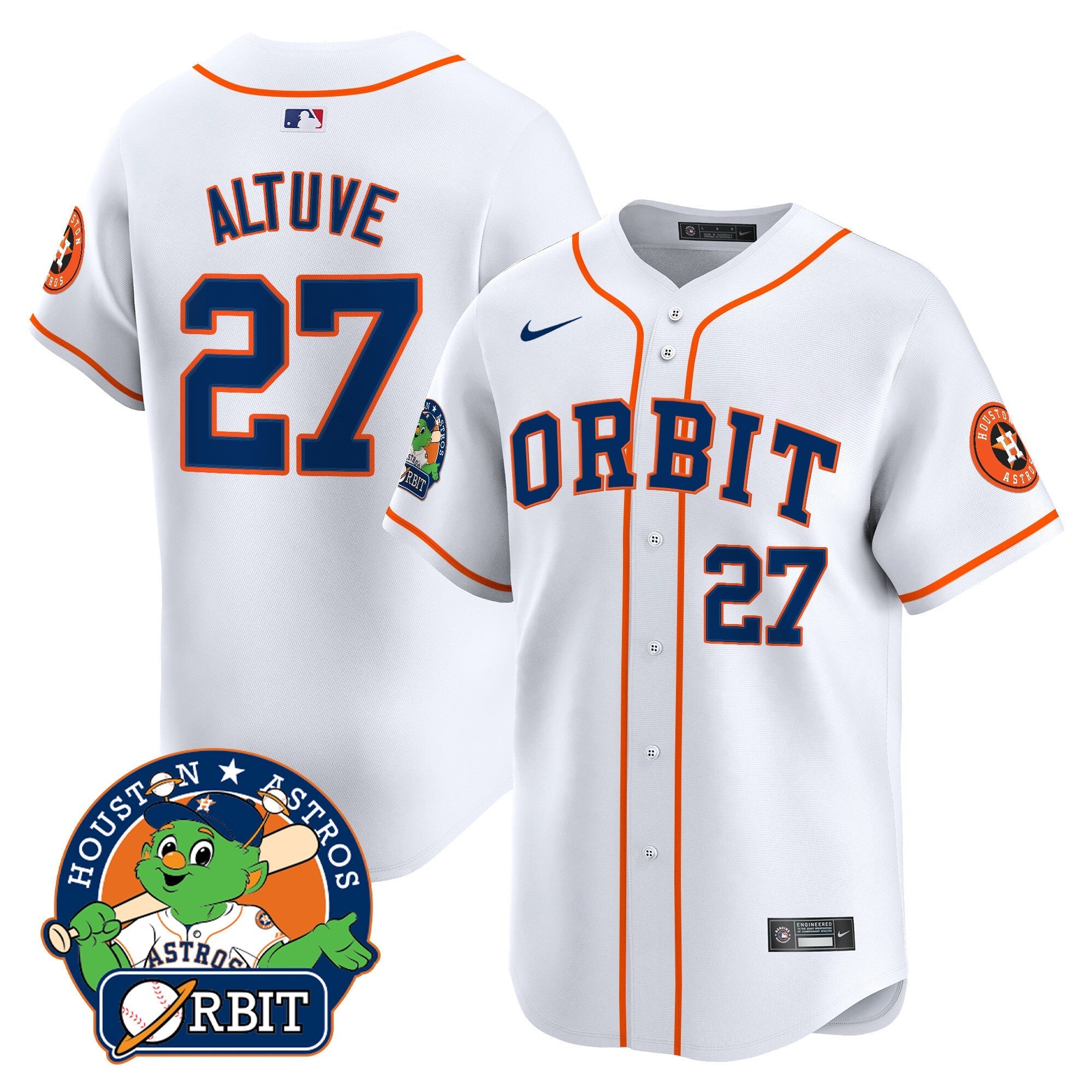 Men's Astros Orbit Patch Vapor Premier Limited Jersey - All Stitched