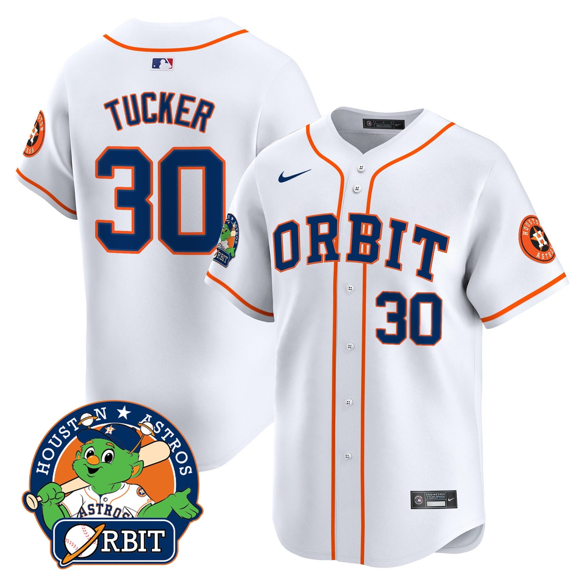 Men's Astros Orbit Patch Vapor Premier Limited Jersey - All Stitched