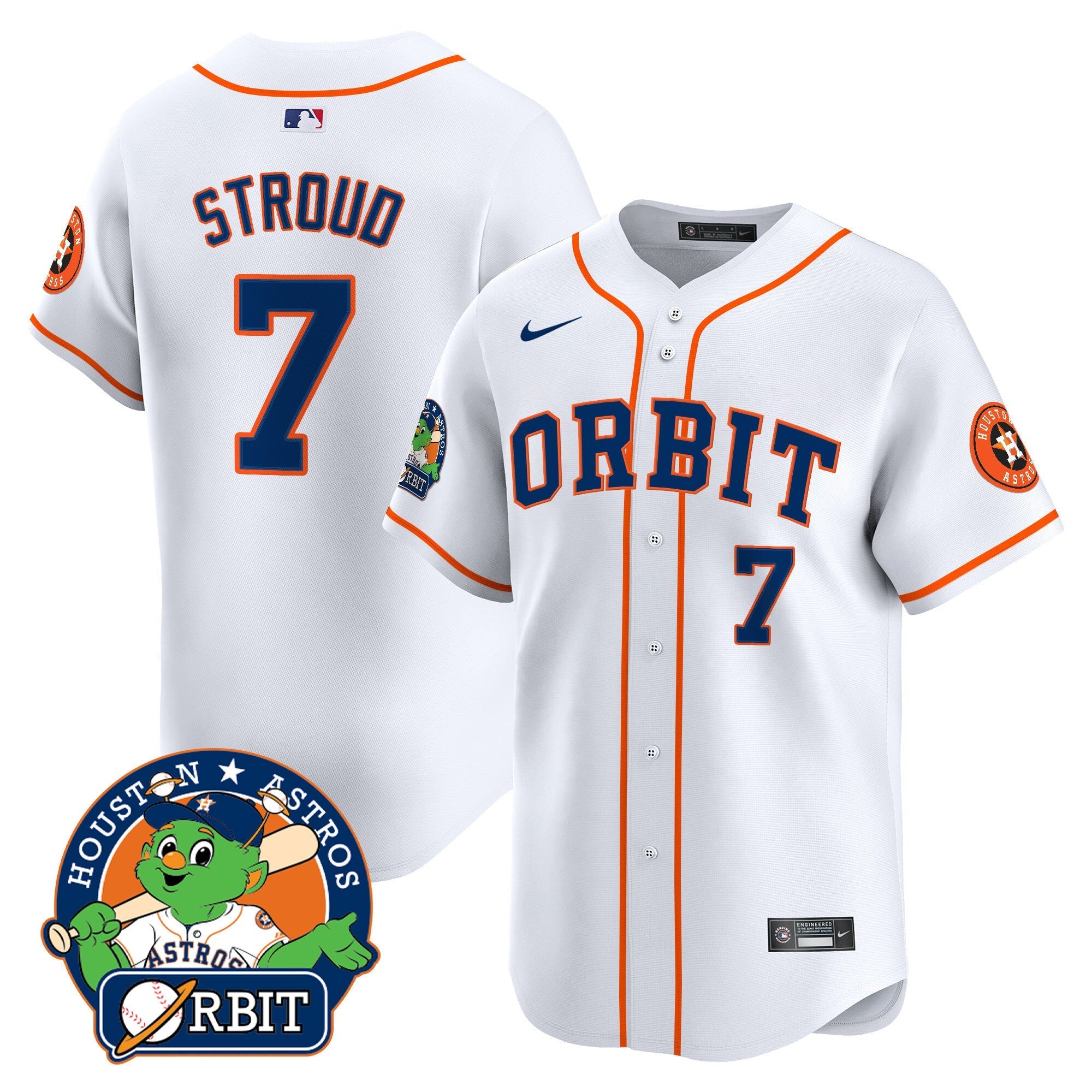 Men's Astros Orbit Patch Vapor Premier Limited Jersey - All Stitched
