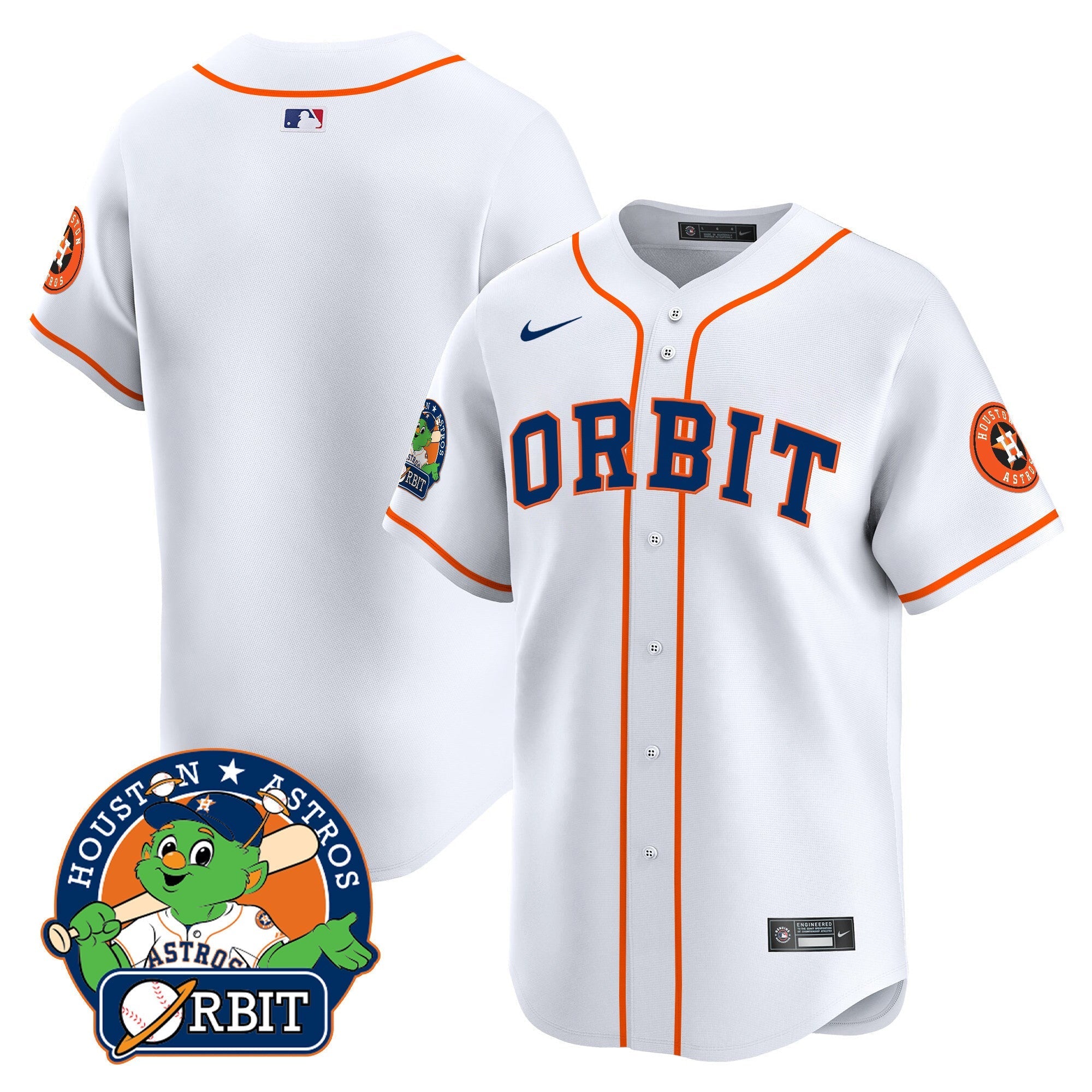 Men's Astros Orbit Patch Vapor Premier Limited Jersey - All Stitched