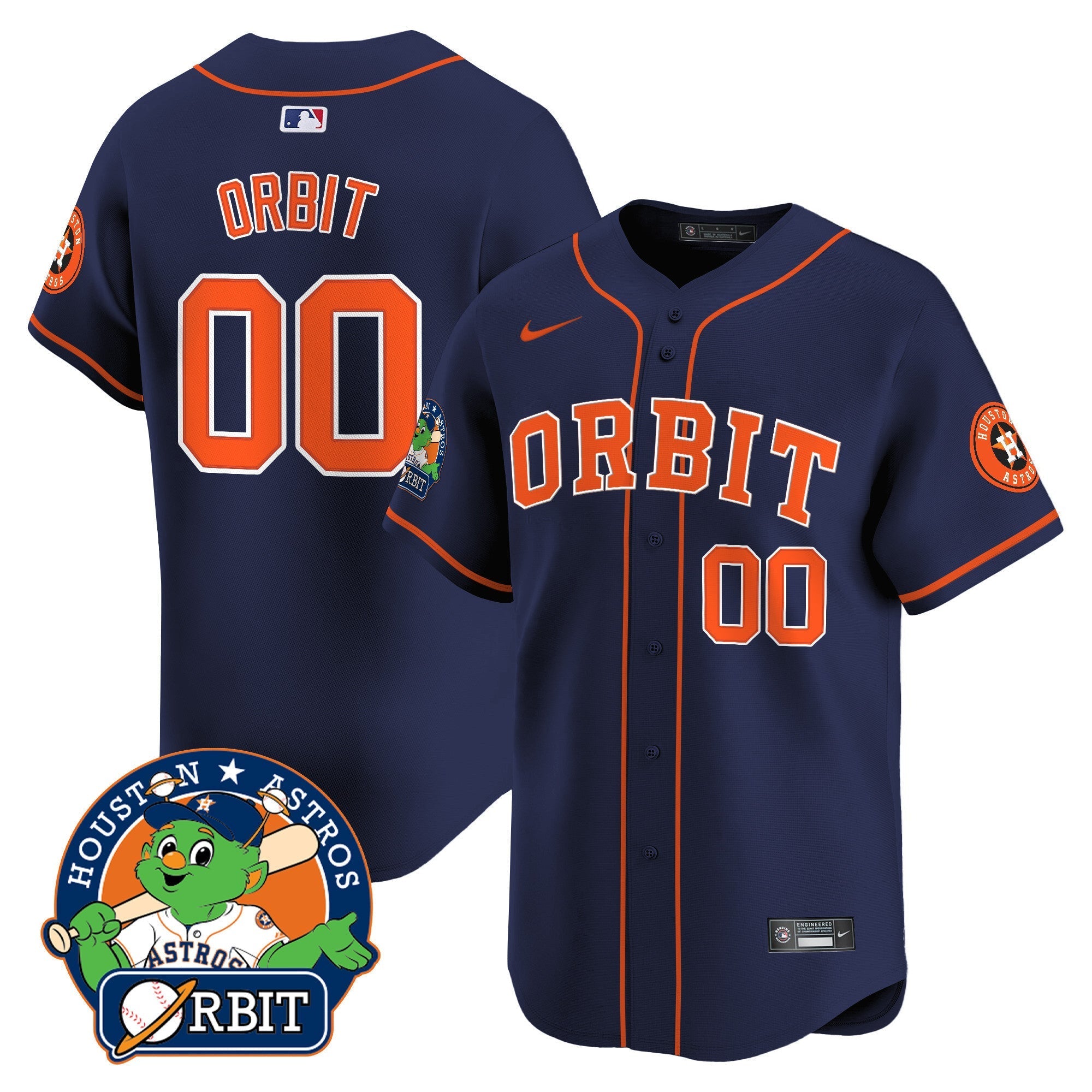 Men's Astros Orbit Patch Vapor Premier Limited Jersey - All Stitched