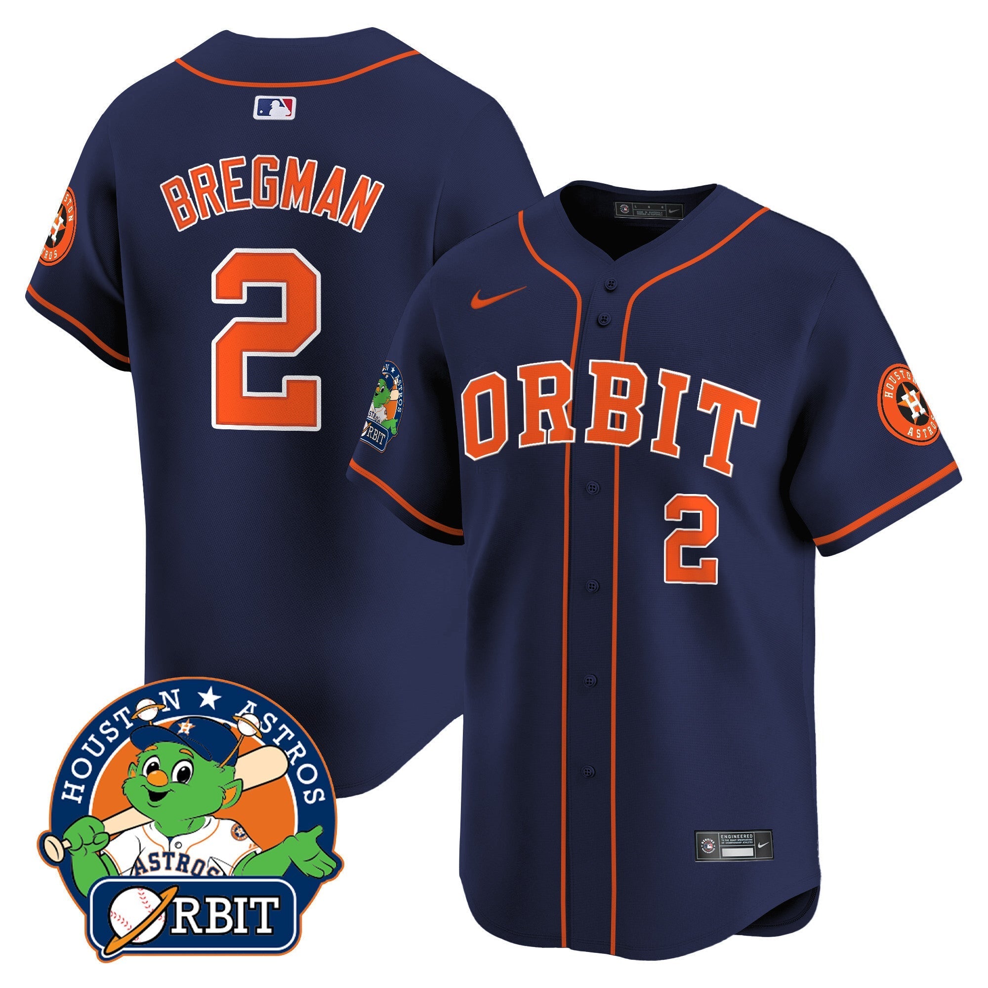 Men's Astros Orbit Patch Vapor Premier Limited Jersey - All Stitched