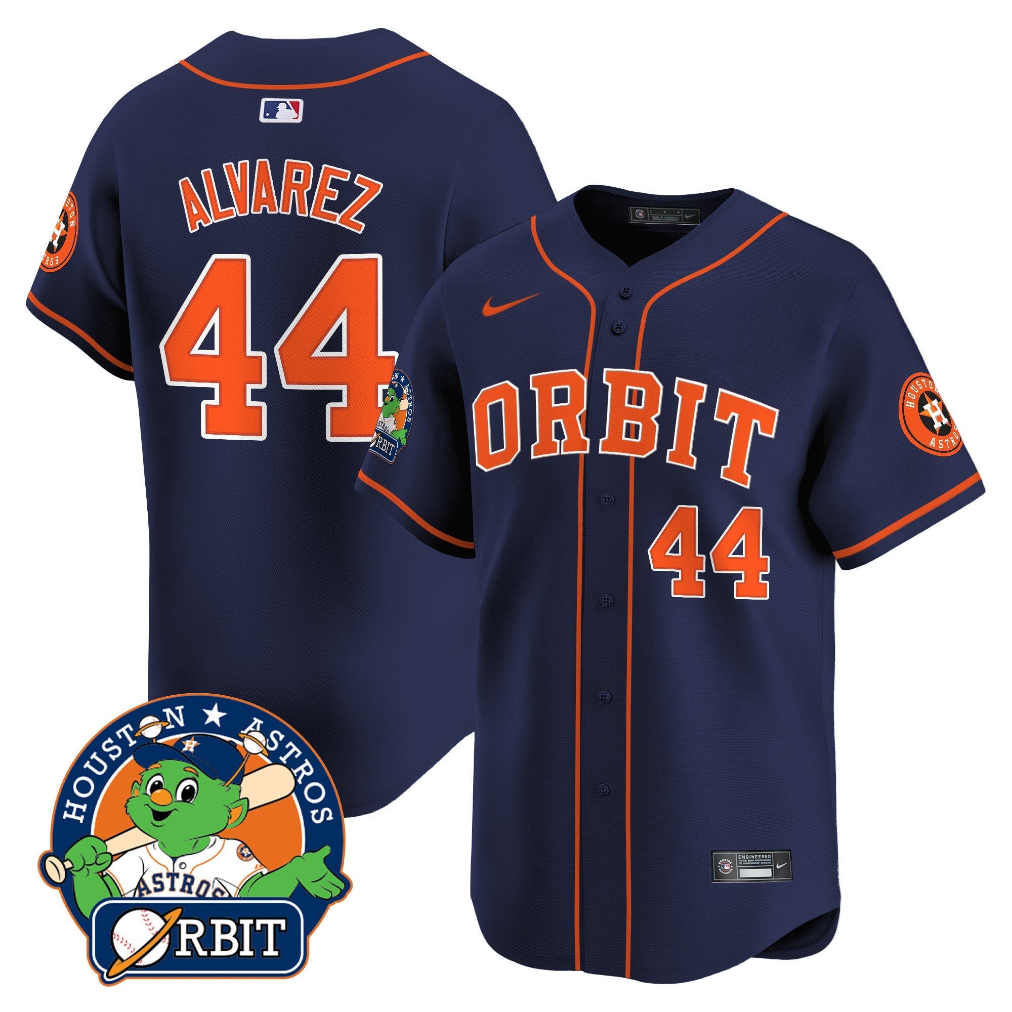Men's Astros Orbit Patch Vapor Premier Limited Jersey - All Stitched
