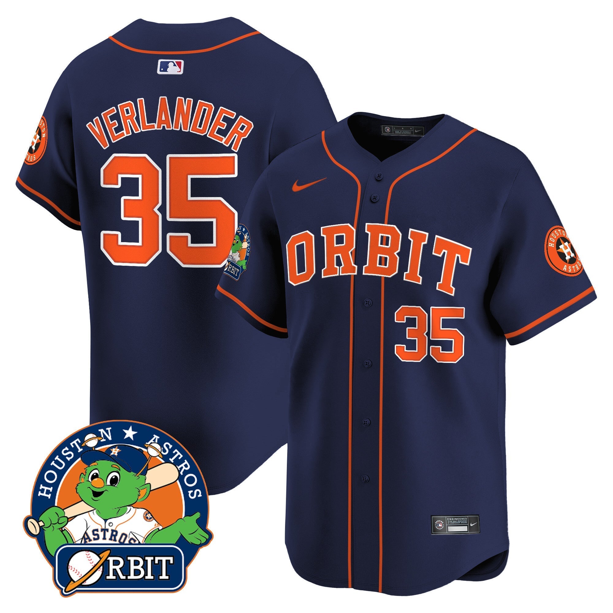 Men's Astros Orbit Patch Vapor Premier Limited Jersey - All Stitched
