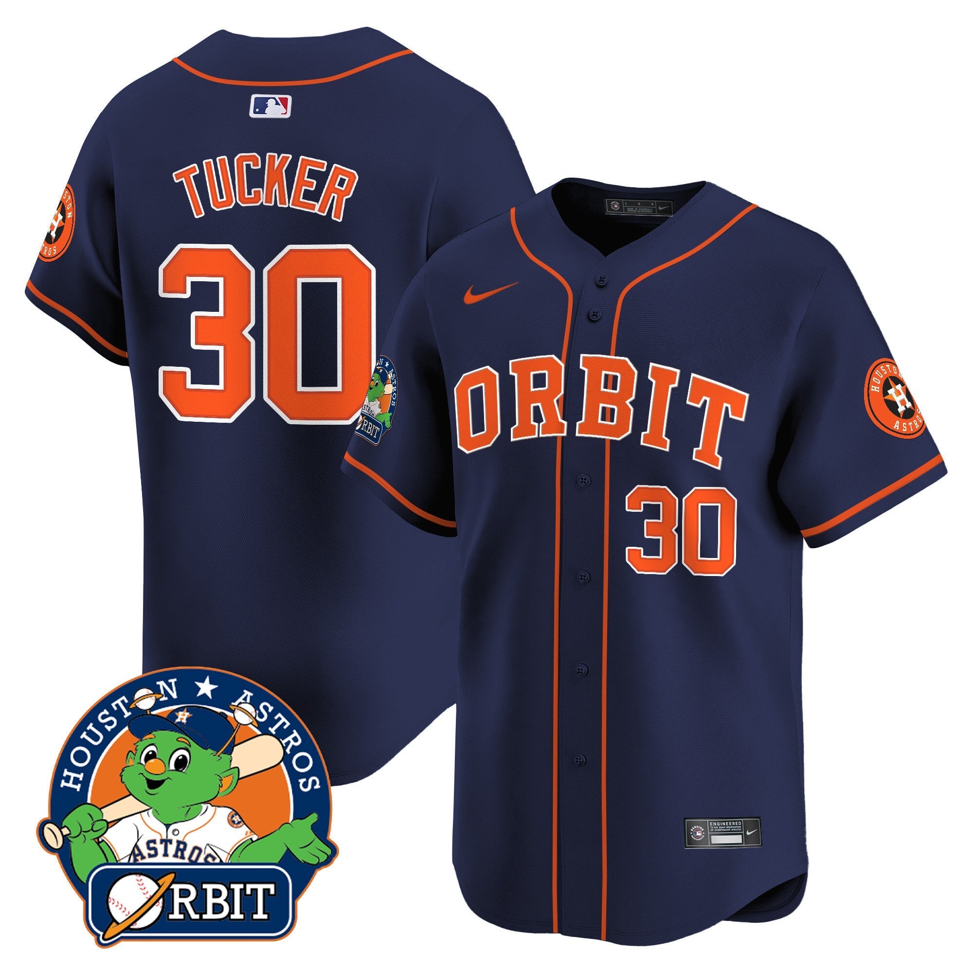 Men's Astros Orbit Patch Vapor Premier Limited Jersey - All Stitched