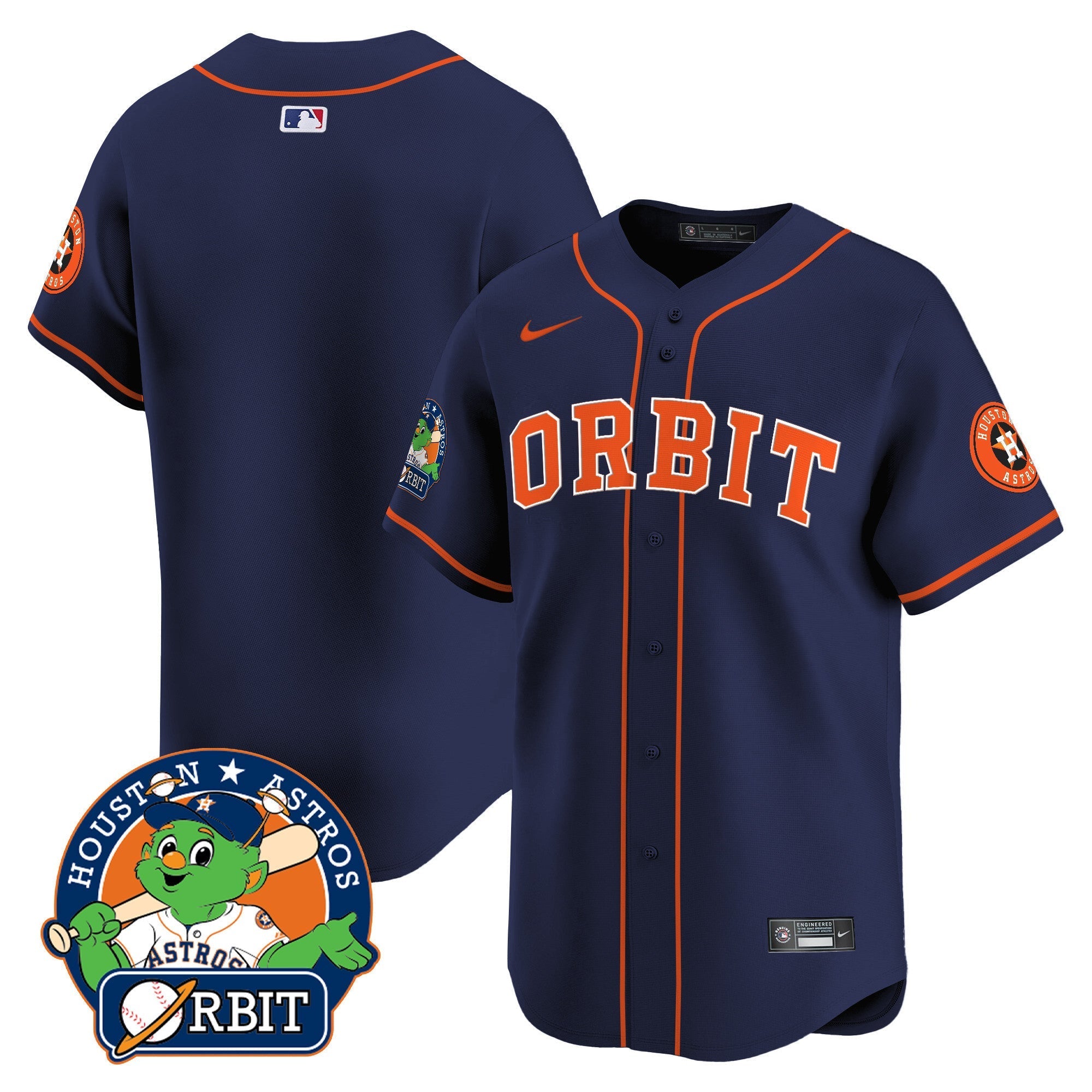 Men's Astros Orbit Patch Vapor Premier Limited Jersey - All Stitched