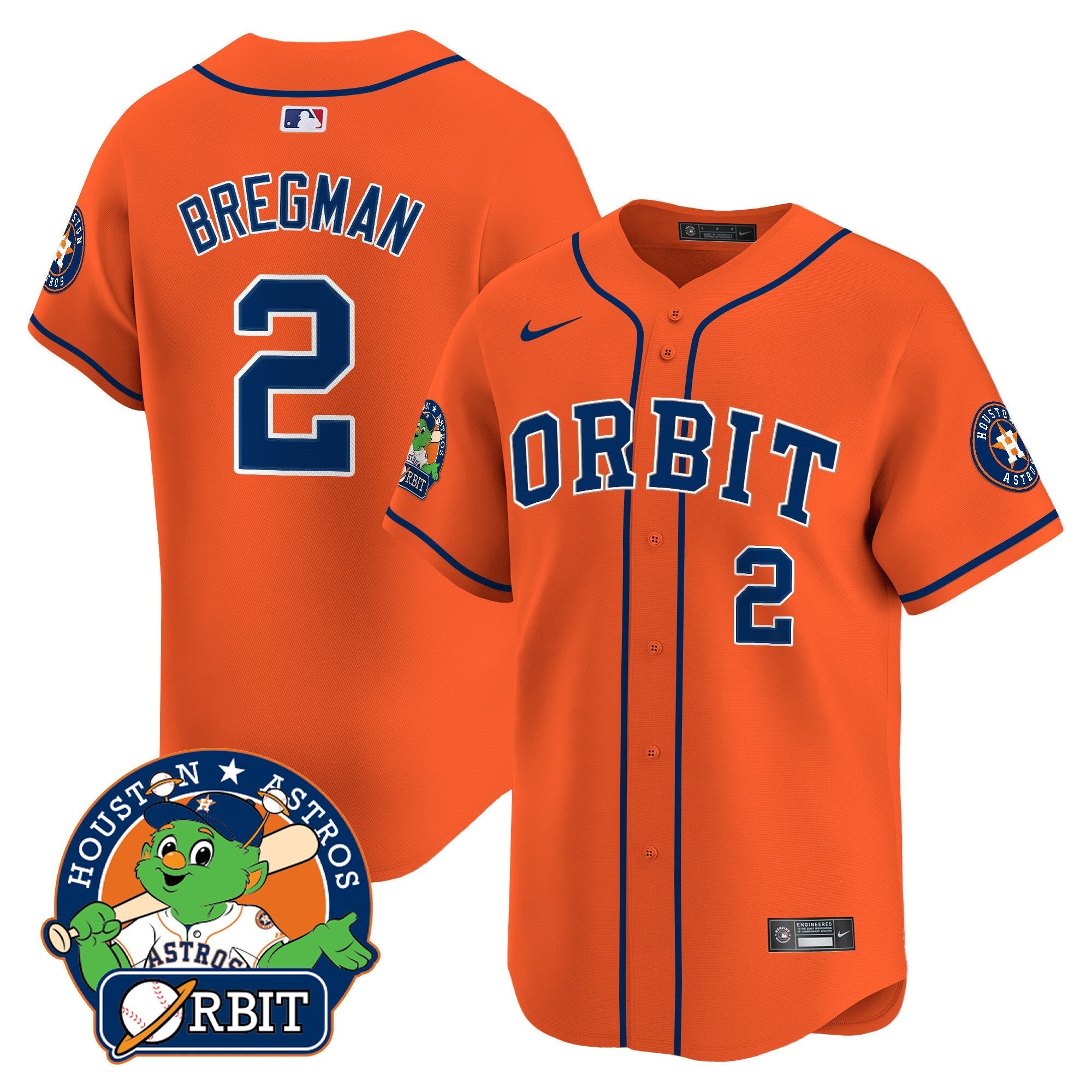 Men's Astros Orbit Patch Vapor Premier Limited Jersey - All Stitched