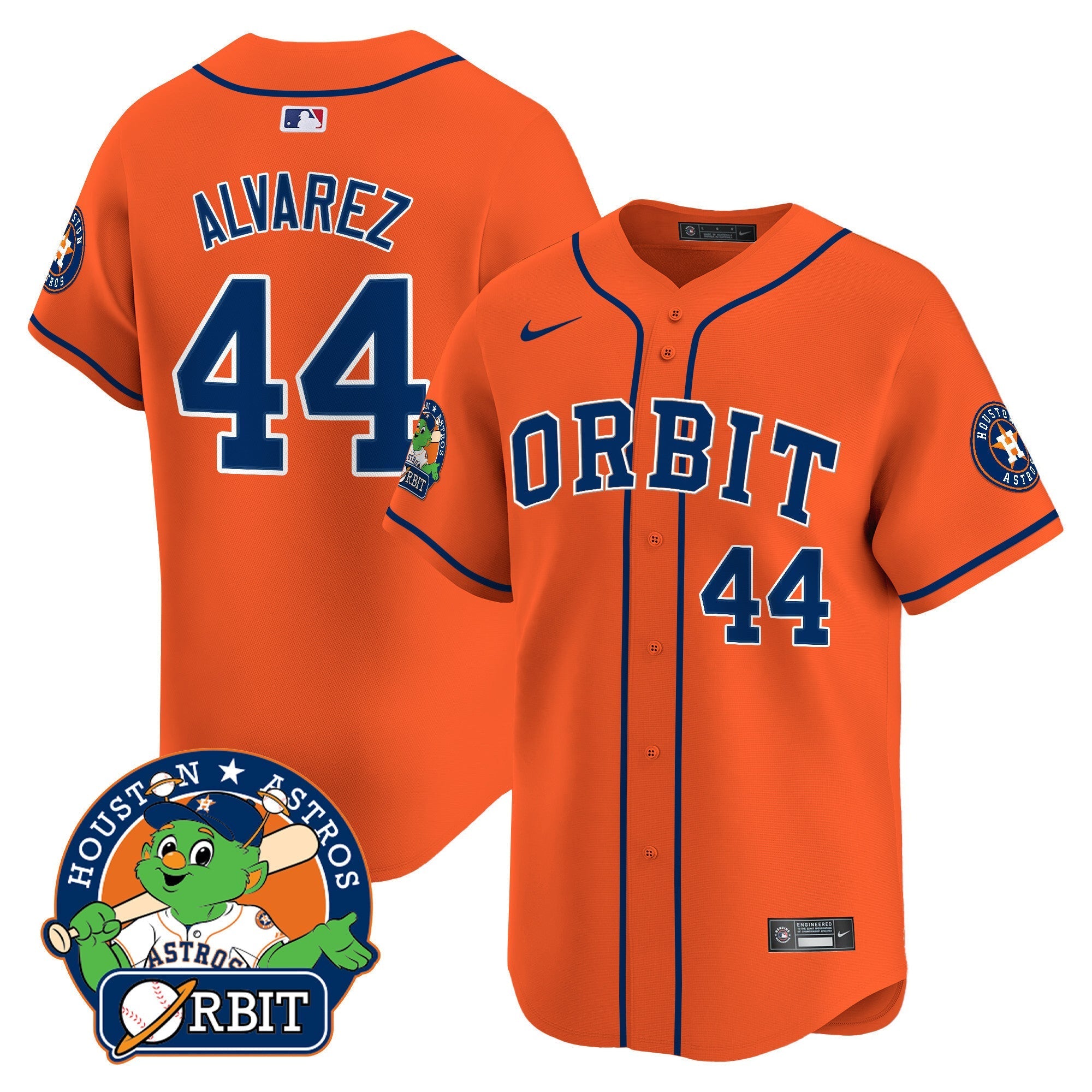 Men's Astros Orbit Patch Vapor Premier Limited Jersey - All Stitched