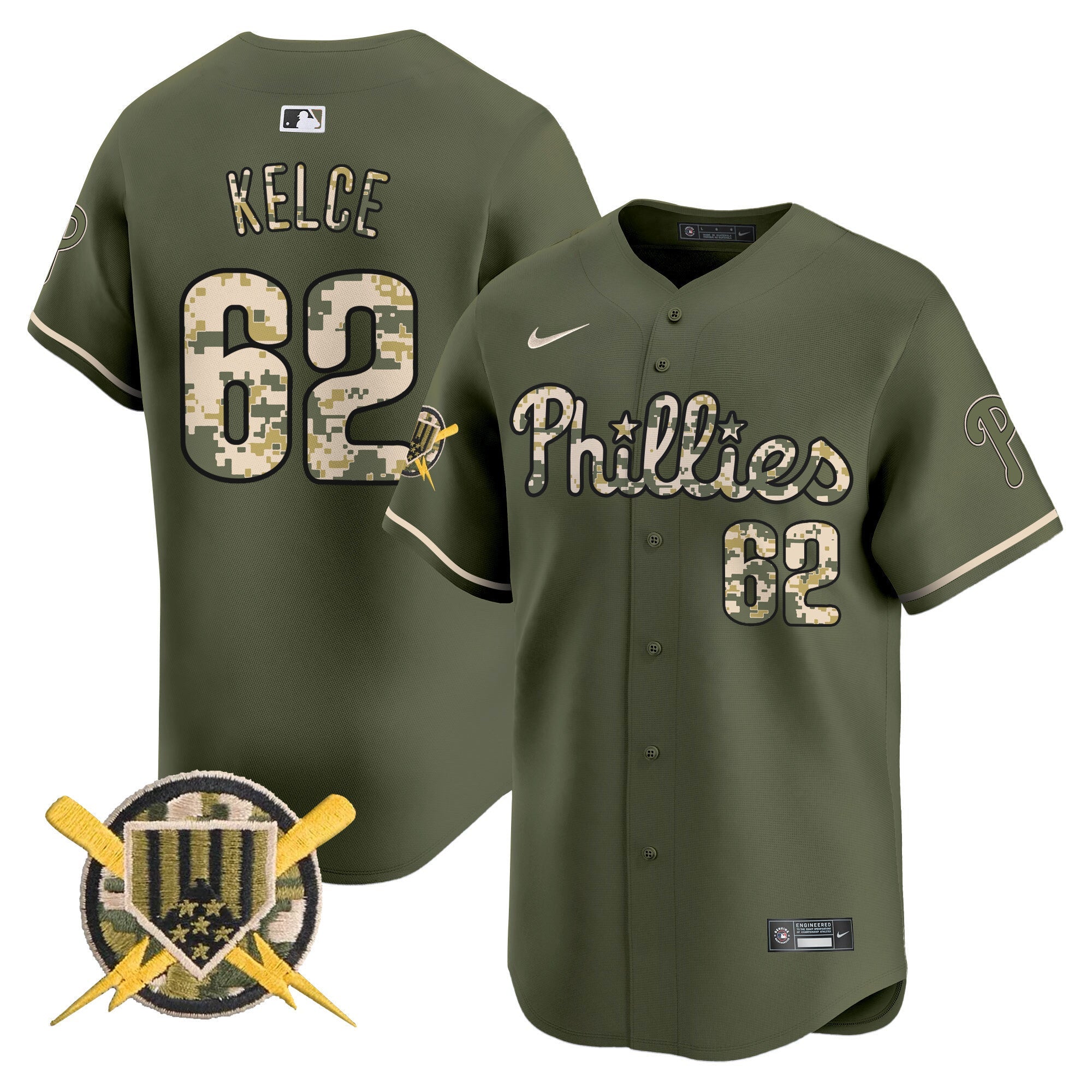 Men's Phillies Armed Forces Day Vapor Premier Limited Jersey - All Stitched