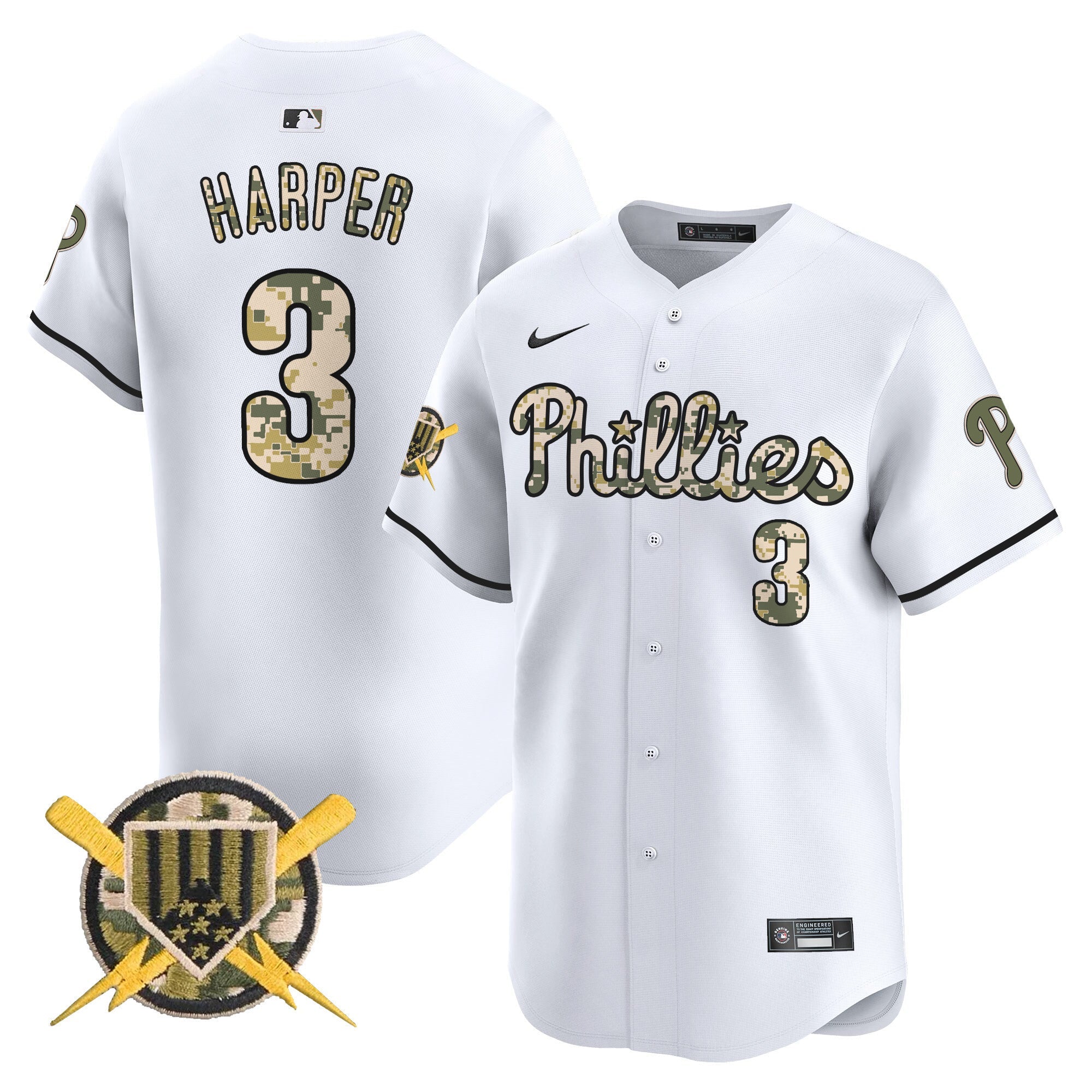 Men's Phillies Armed Forces Day Vapor Premier Limited Jersey - All Stitched