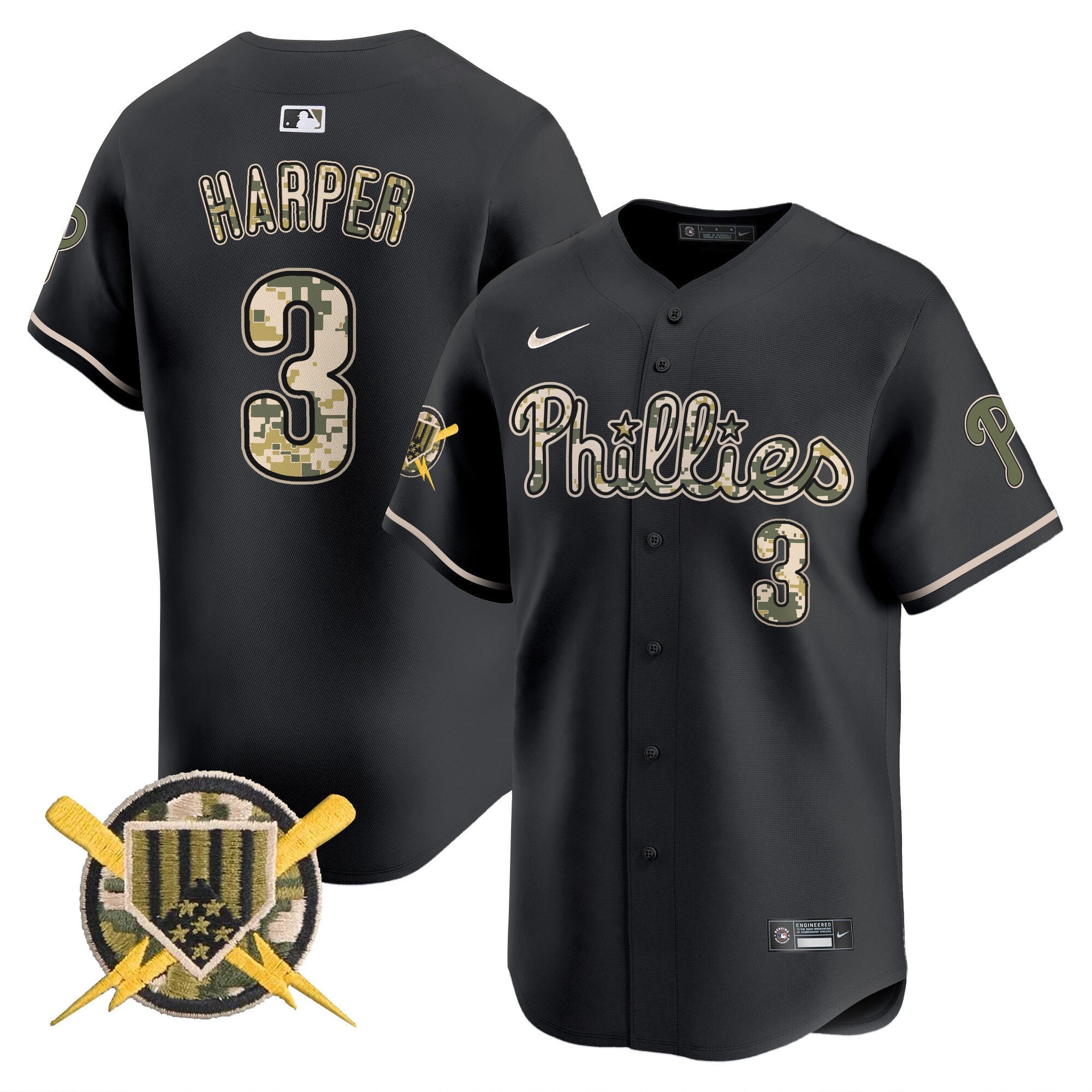 Men's Phillies Armed Forces Day Vapor Premier Limited Jersey - All Stitched