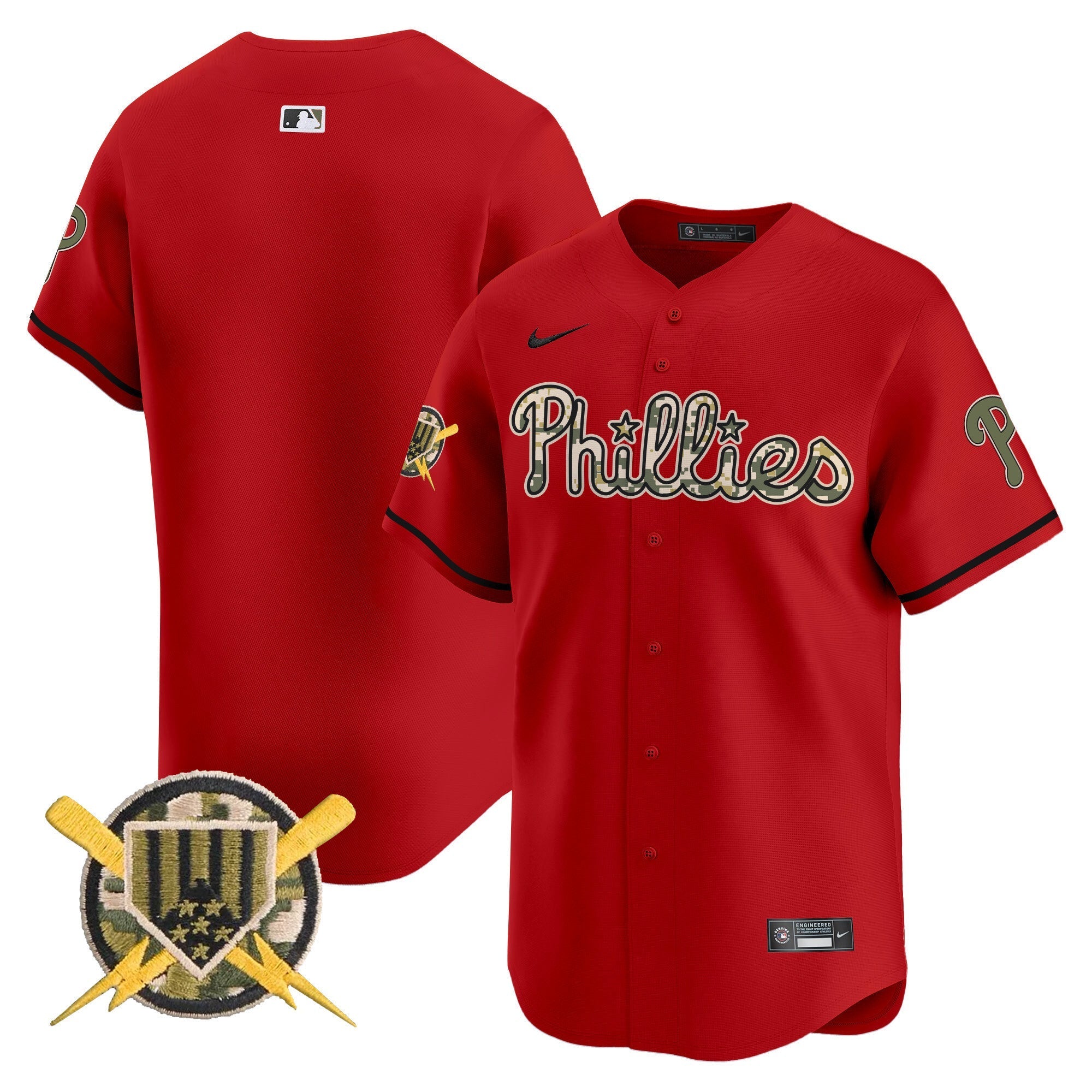 Men's Phillies Armed Forces Day Vapor Premier Limited Jersey - All Stitched