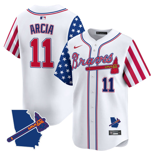 Men's Atlanta Braves 2024 Independence Day Vapor Premier Limited Jersey V2 - All Stitched