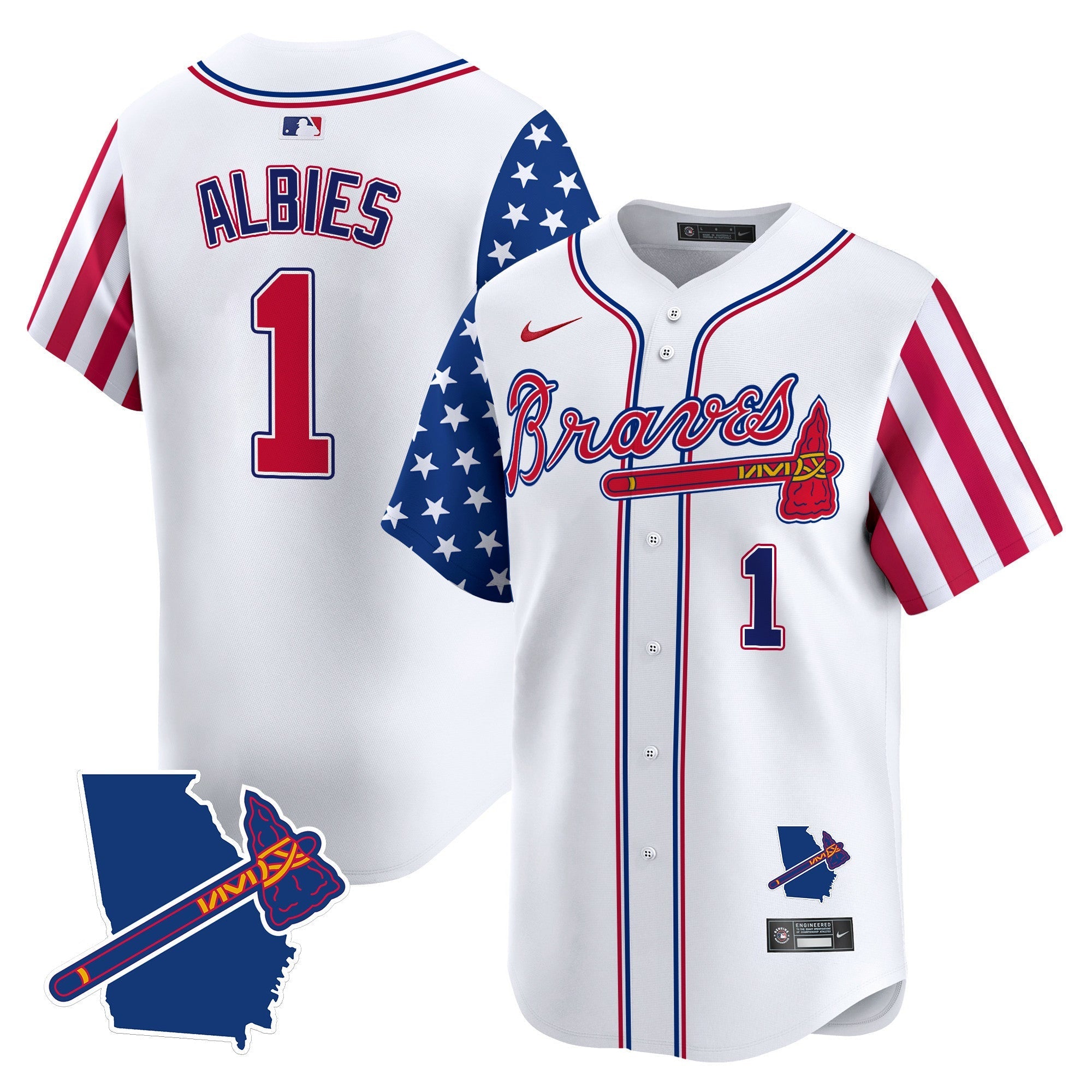 Men's Atlanta Braves 2024 Independence Day Vapor Premier Limited Jersey V2 - All Stitched