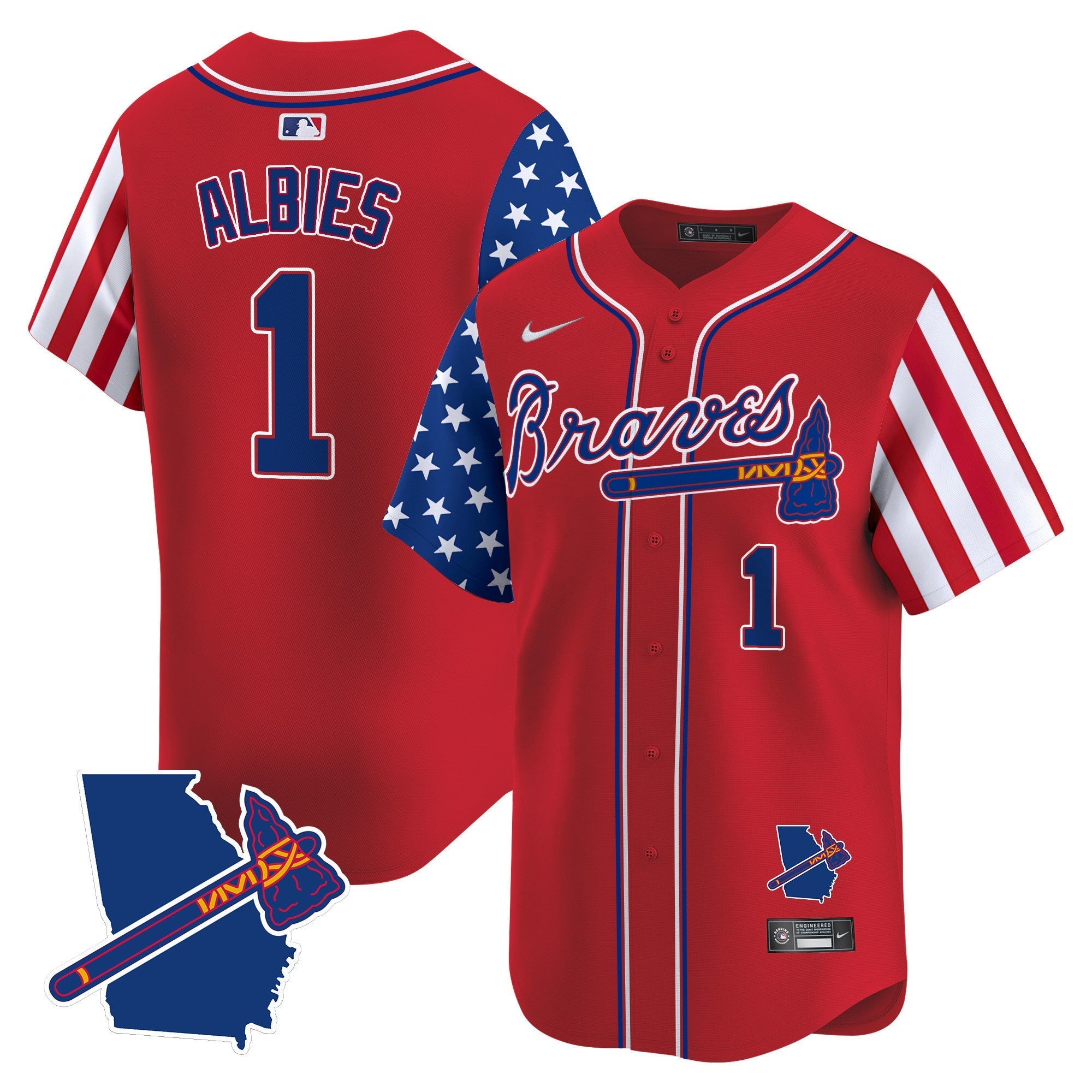 Men's Atlanta Braves 2024 Independence Day Vapor Premier Limited Jersey V2 - All Stitched