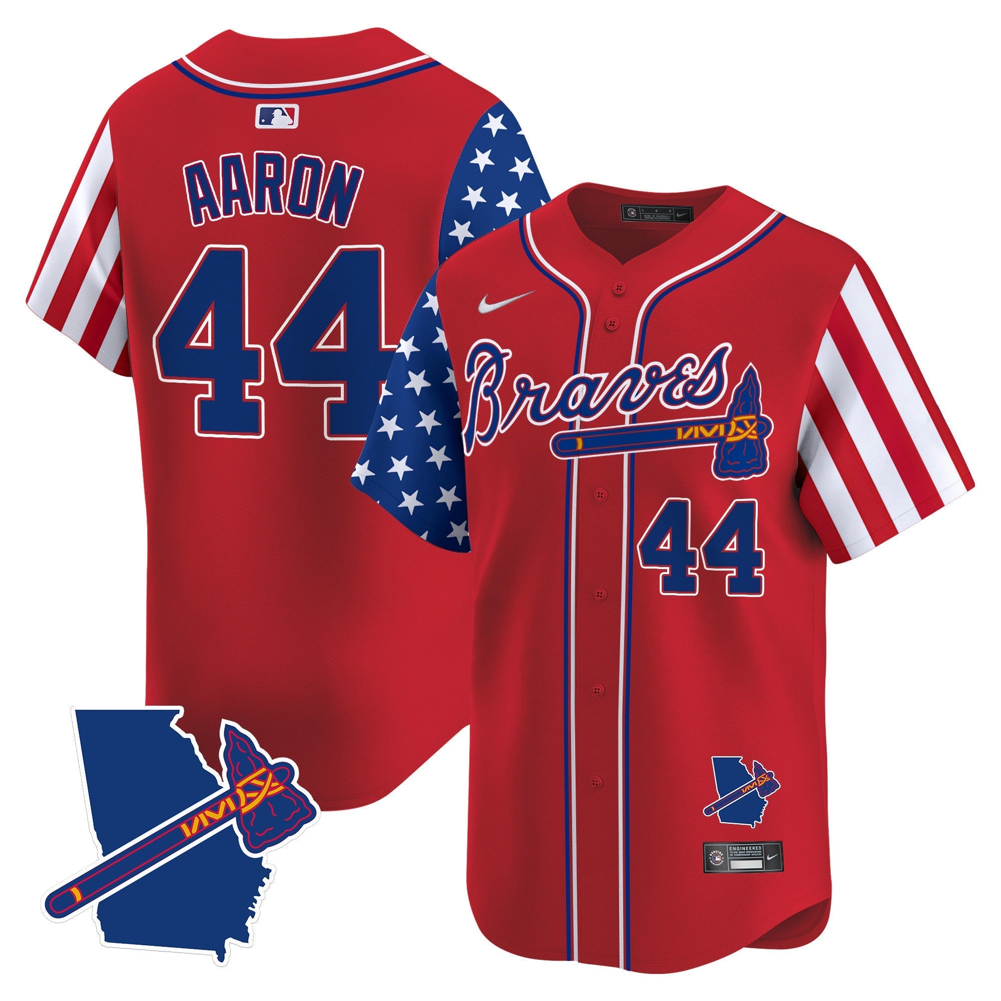 Men's Atlanta Braves 2024 Independence Day Vapor Premier Limited Jersey V2 - All Stitched