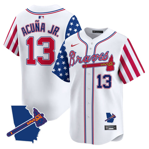 Men's Atlanta Braves 2024 Independence Day Vapor Premier Limited Jersey V2 - All Stitched