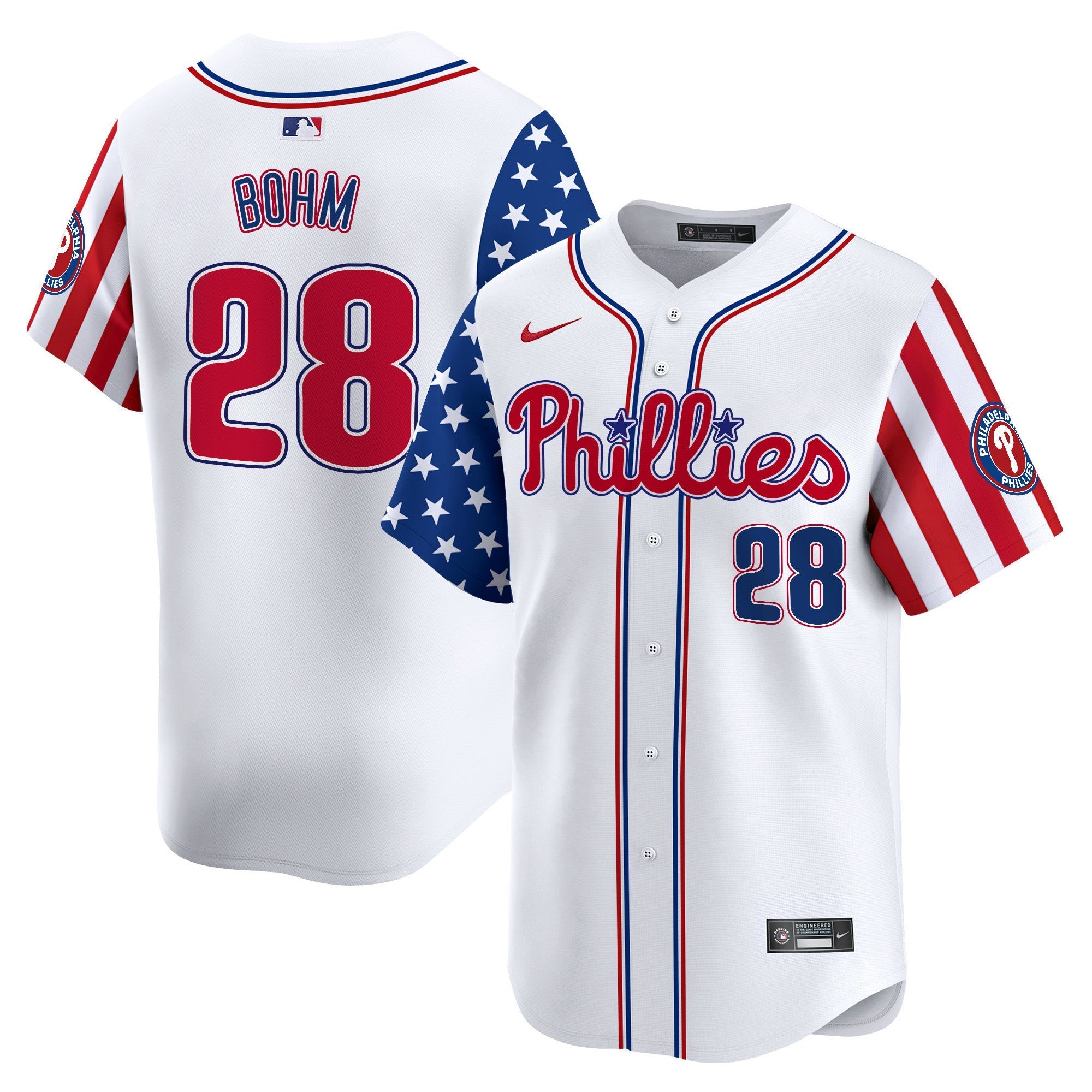Philadelphia Phillies 2024 Independence Day Vapor Premier Limited Jersey - All Stitched