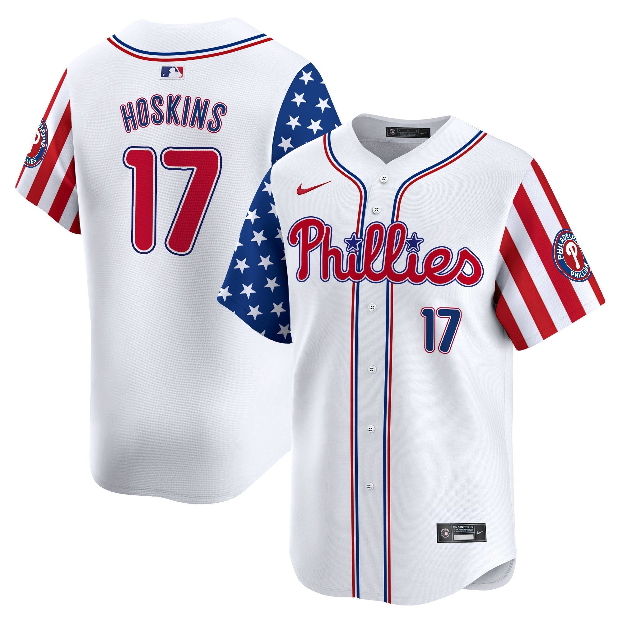 Philadelphia Phillies 2024 Independence Day Vapor Premier Limited Jersey - All Stitched