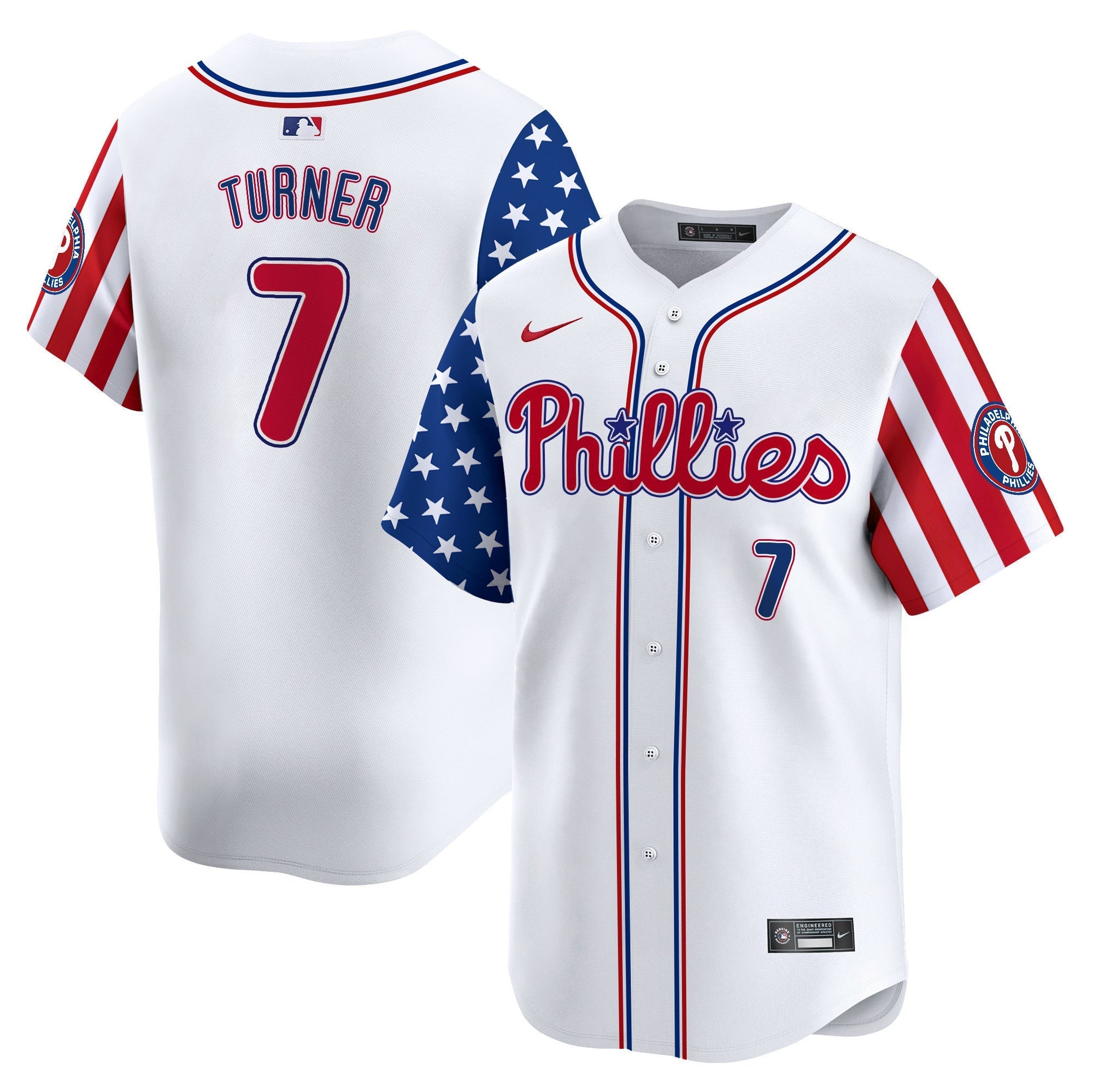 Philadelphia Phillies 2024 Independence Day Vapor Premier Limited Jersey - All Stitched
