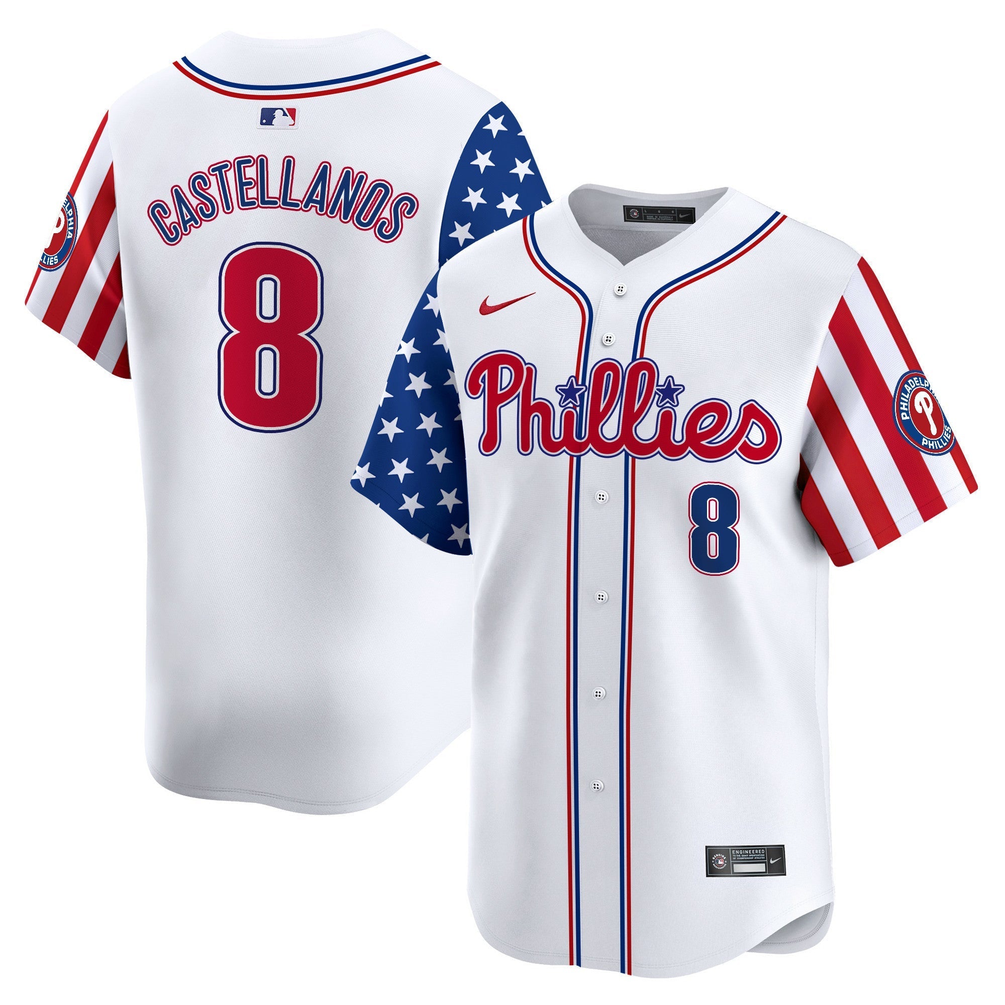 Philadelphia Phillies 2024 Independence Day Vapor Premier Limited Jersey - All Stitched
