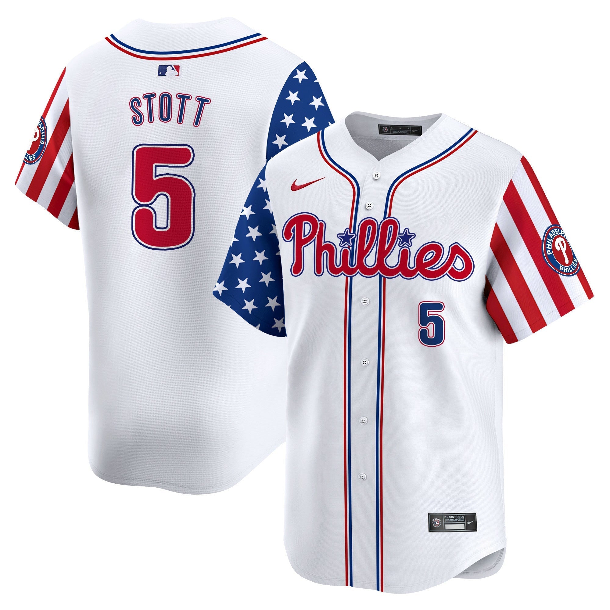 Philadelphia Phillies 2024 Independence Day Vapor Premier Limited Jersey - All Stitched