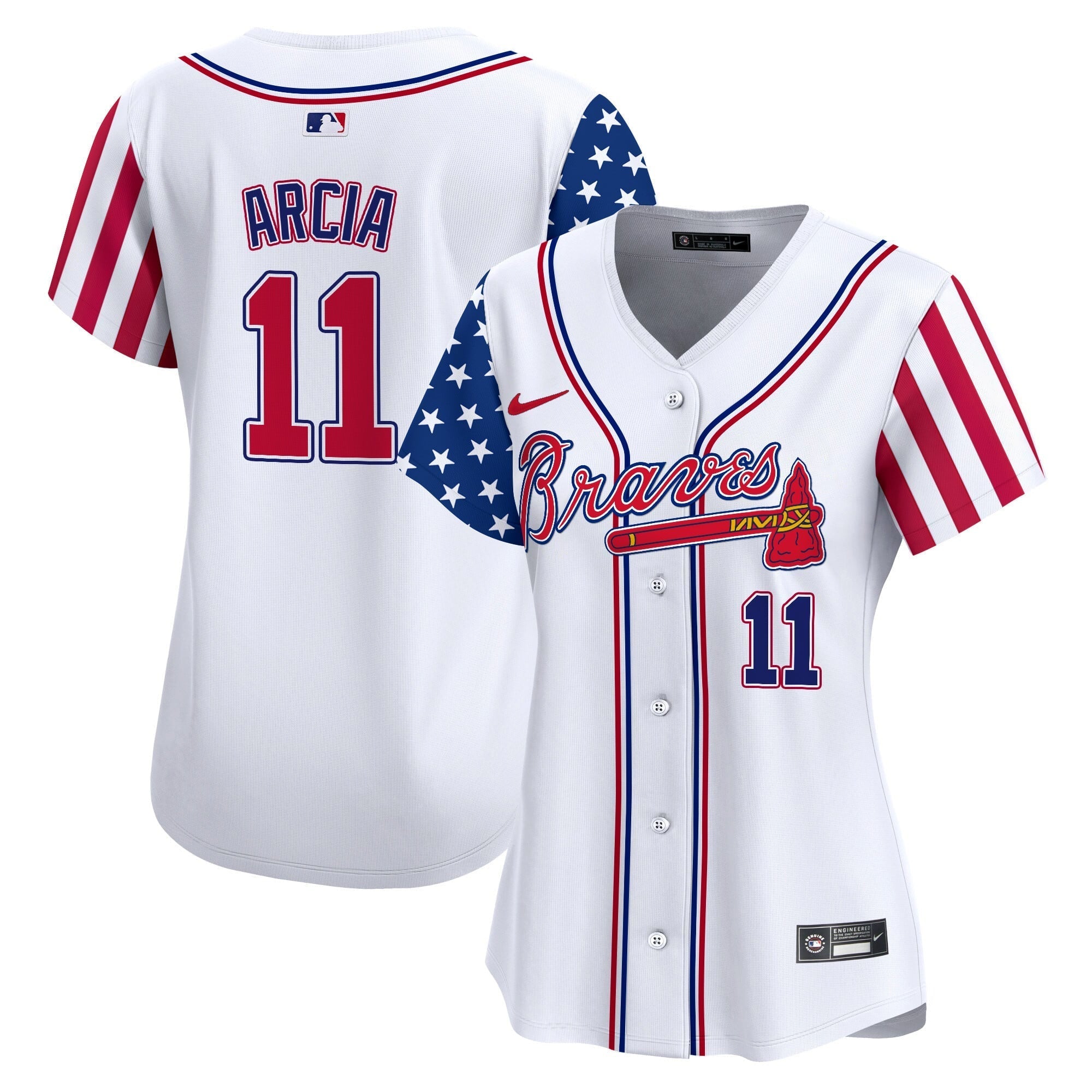 Women's Atlanta Braves 2024 Independence Day Vapor Premier Limited Jersey - All Stitched