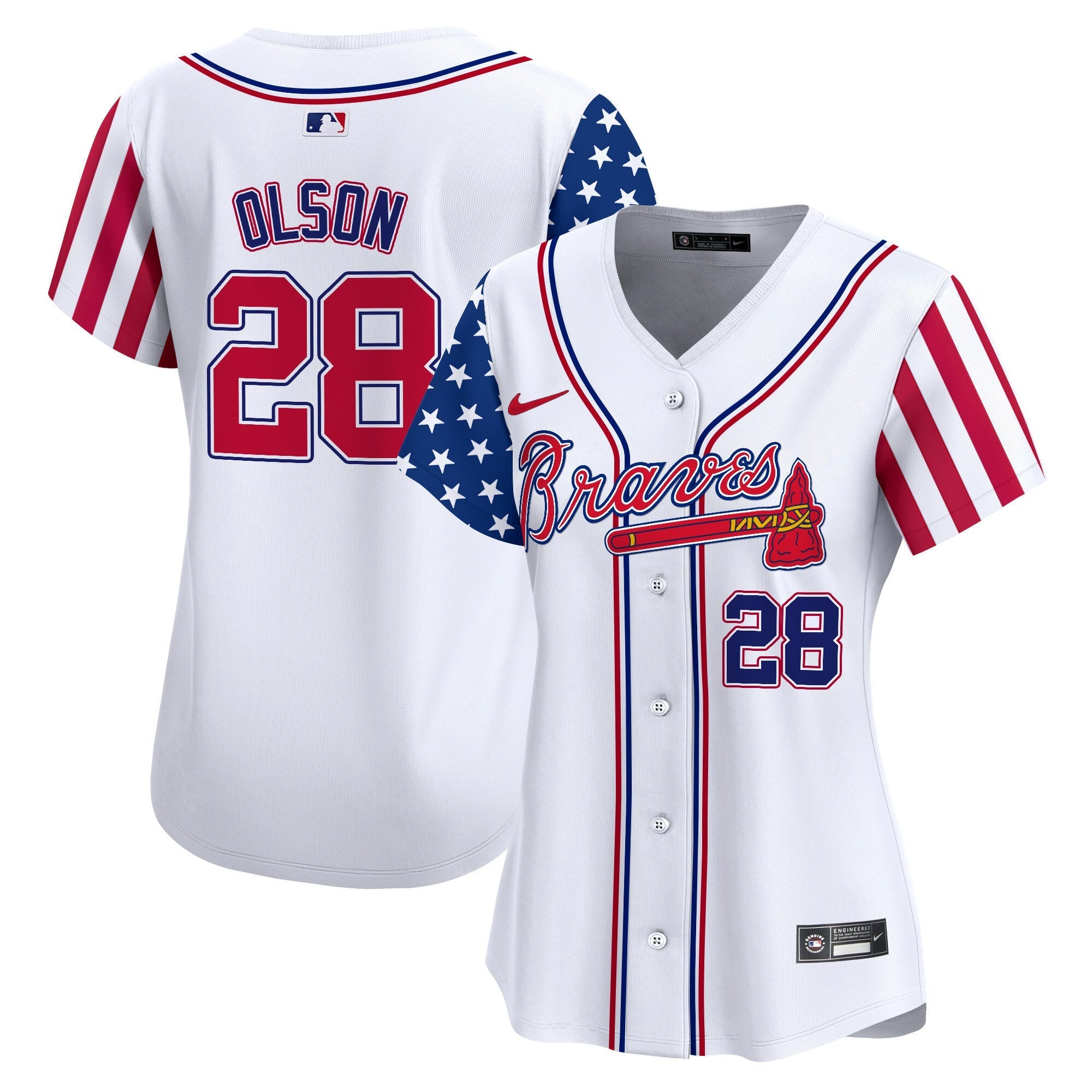 Women's Atlanta Braves 2024 Independence Day Vapor Premier Limited Jersey - All Stitched