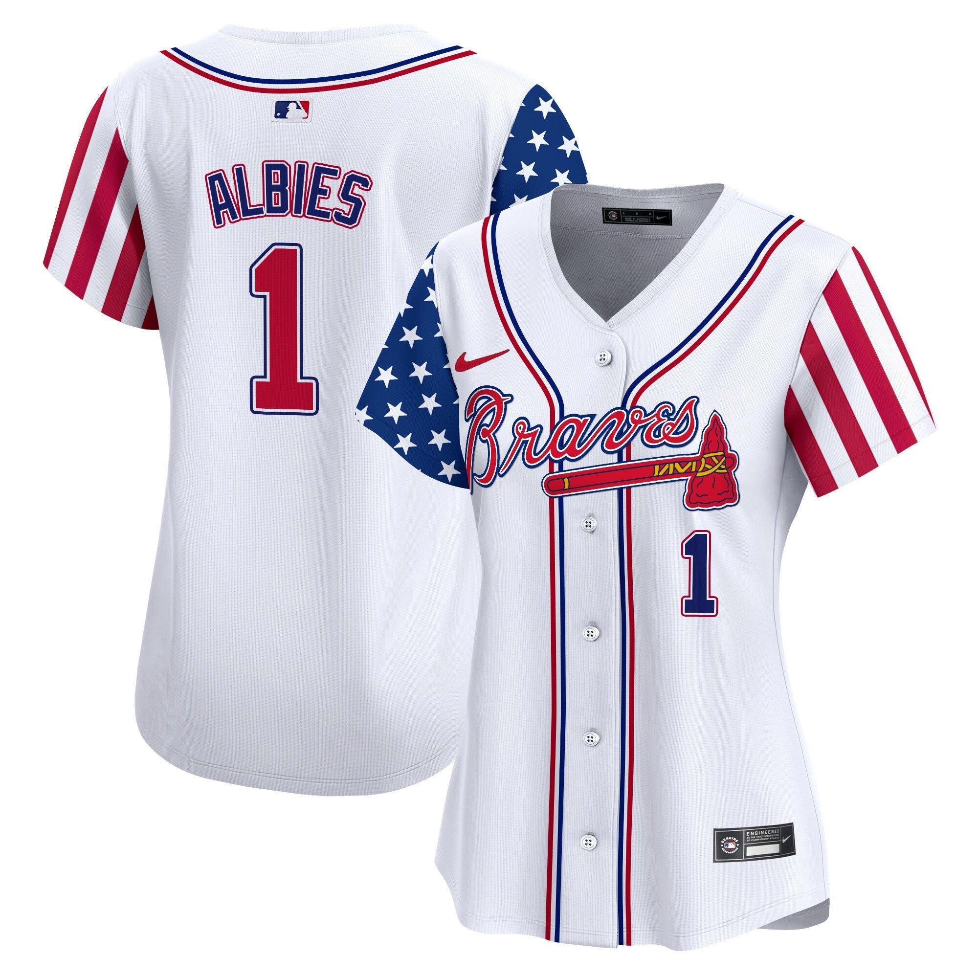 Women's Atlanta Braves 2024 Independence Day Vapor Premier Limited Jersey - All Stitched