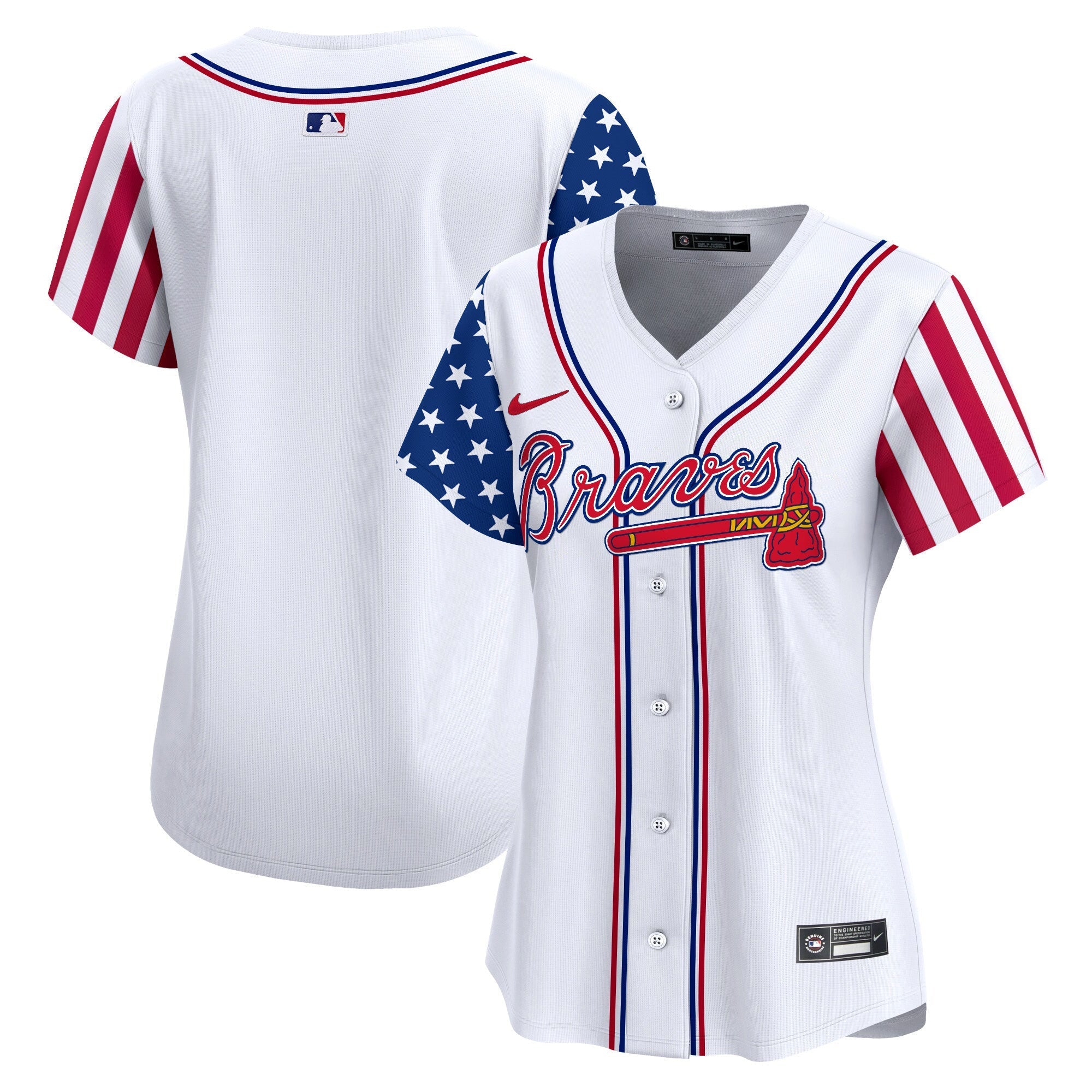 Women's Atlanta Braves 2024 Independence Day Vapor Premier Limited Jersey - All Stitched