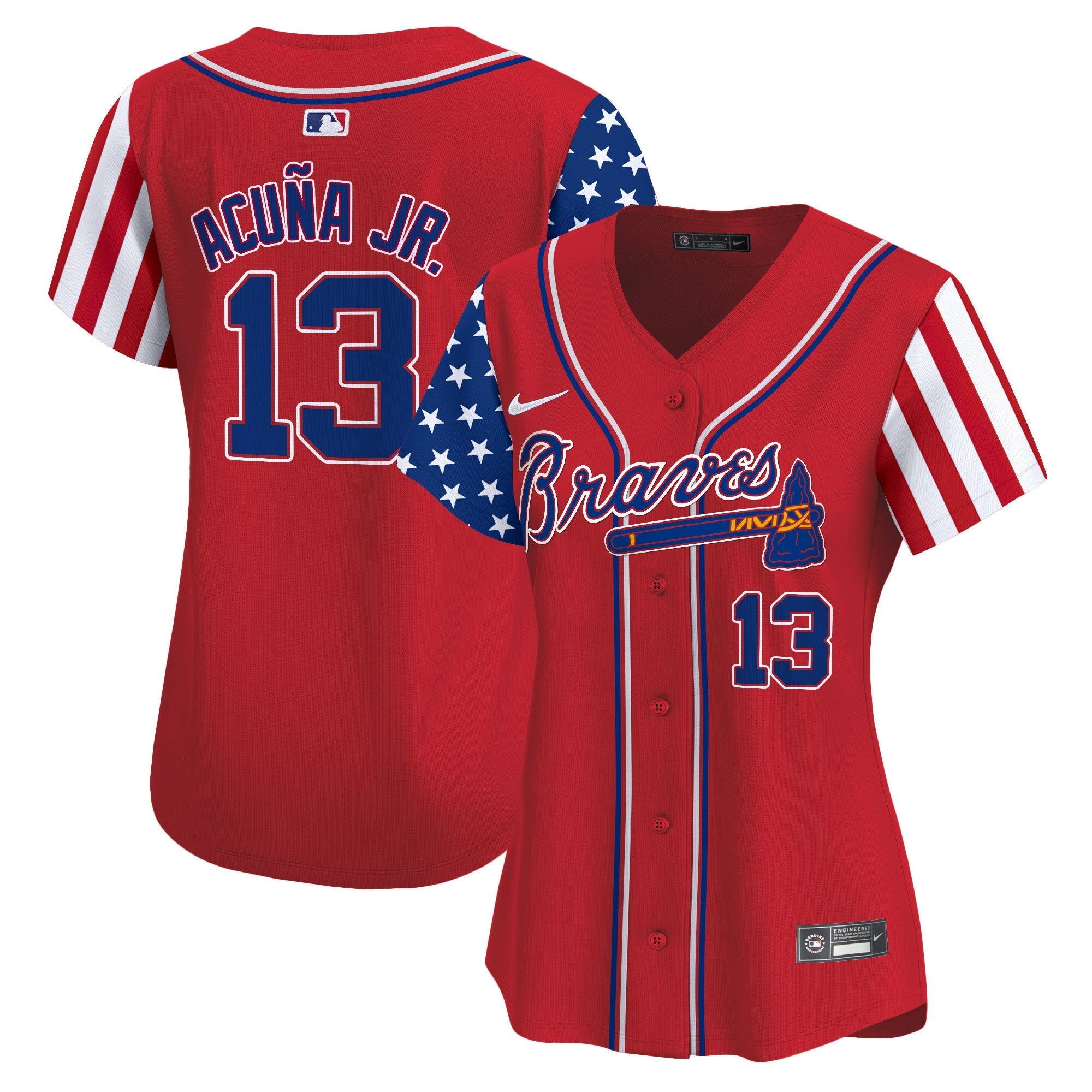 Women's Atlanta Braves 2024 Independence Day Vapor Premier Limited Jersey - All Stitched
