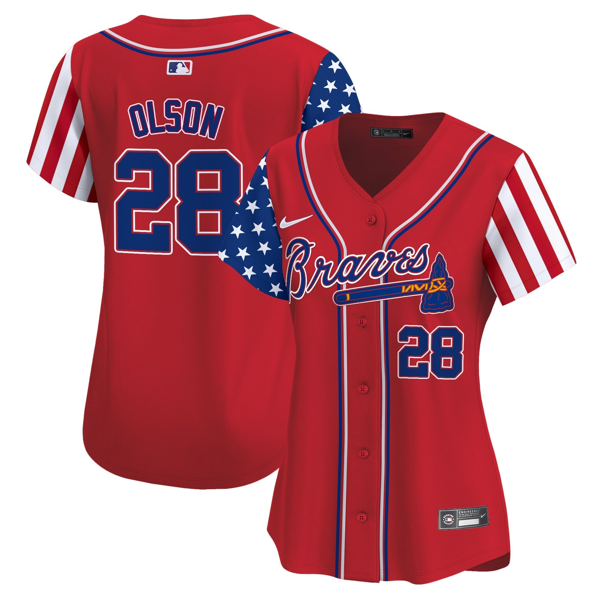 Women's Atlanta Braves 2024 Independence Day Vapor Premier Limited Jersey - All Stitched