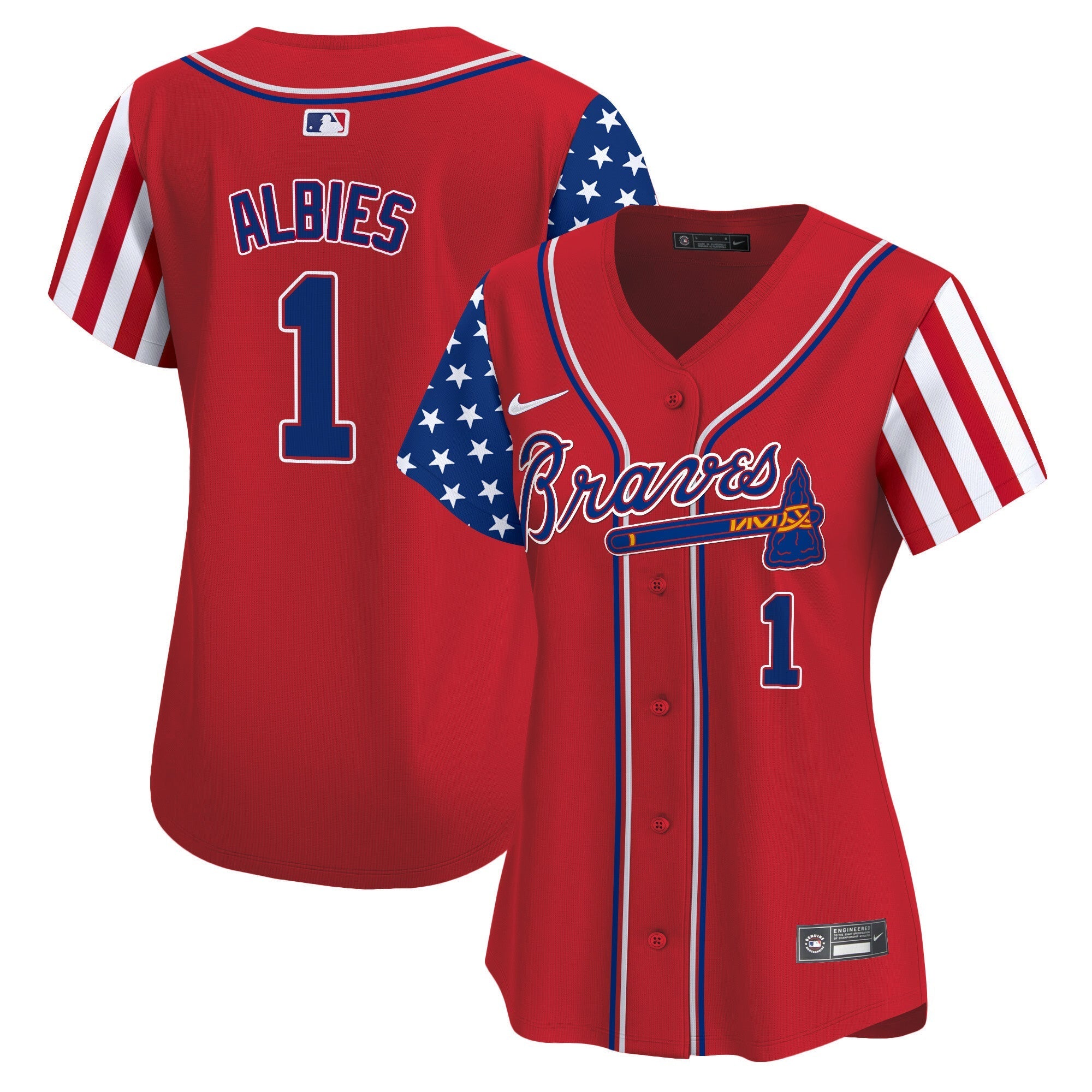 Women's Atlanta Braves 2024 Independence Day Vapor Premier Limited Jersey - All Stitched