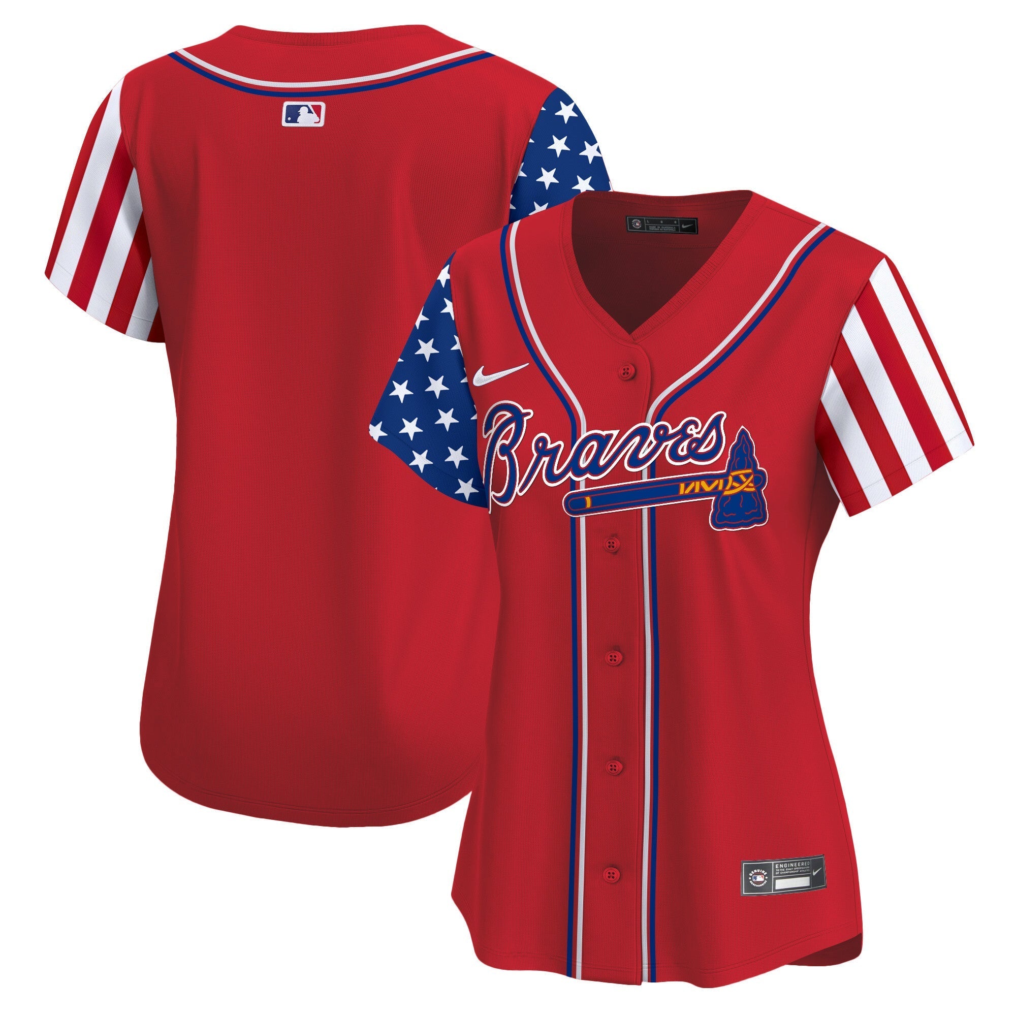 Women's Atlanta Braves 2024 Independence Day Vapor Premier Limited Jersey - All Stitched