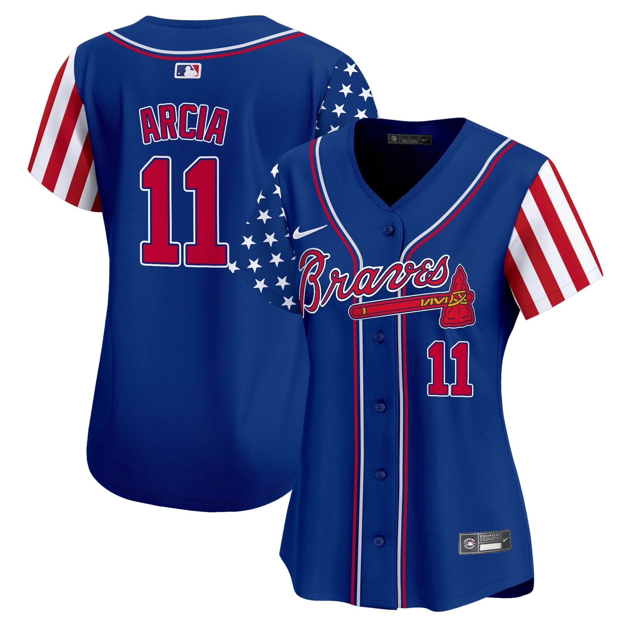 Women's Atlanta Braves 2024 Independence Day Vapor Premier Limited Jersey - All Stitched