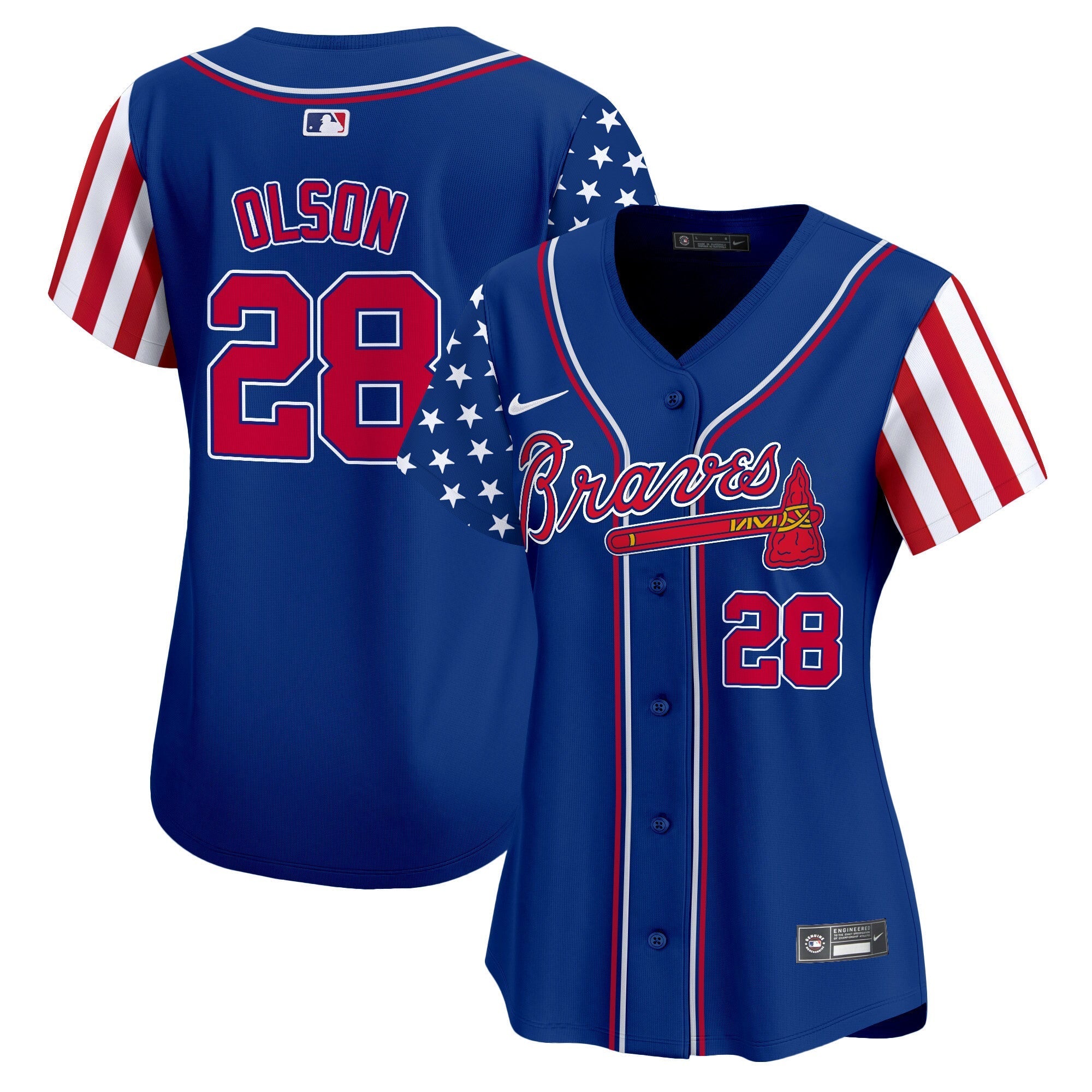 Women's Atlanta Braves 2024 Independence Day Vapor Premier Limited Jersey - All Stitched