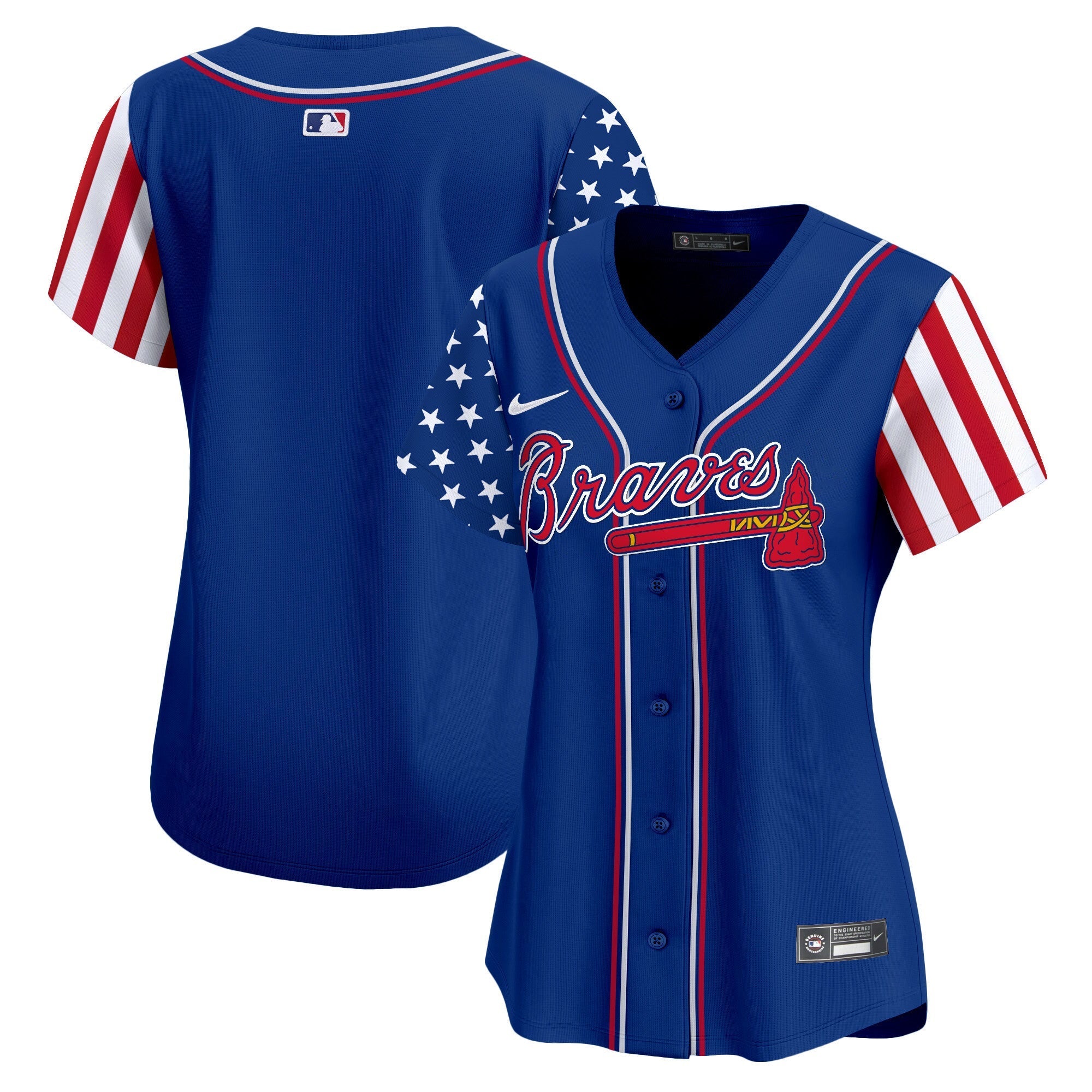 Women's Atlanta Braves 2024 Independence Day Vapor Premier Limited Jersey - All Stitched