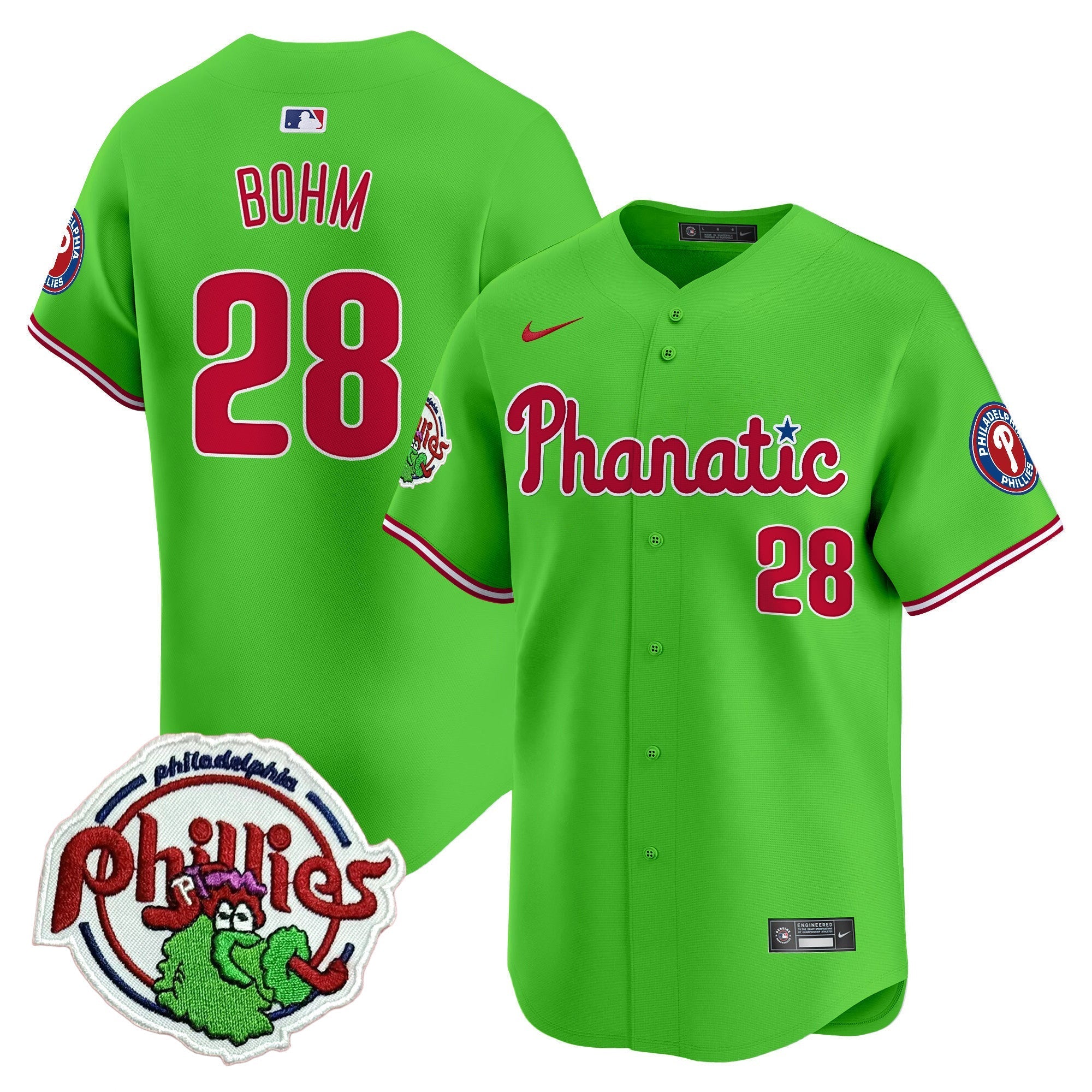 Men's Phillies Phanatic Patch Vapor Premier Limited Jersey - All Stitched