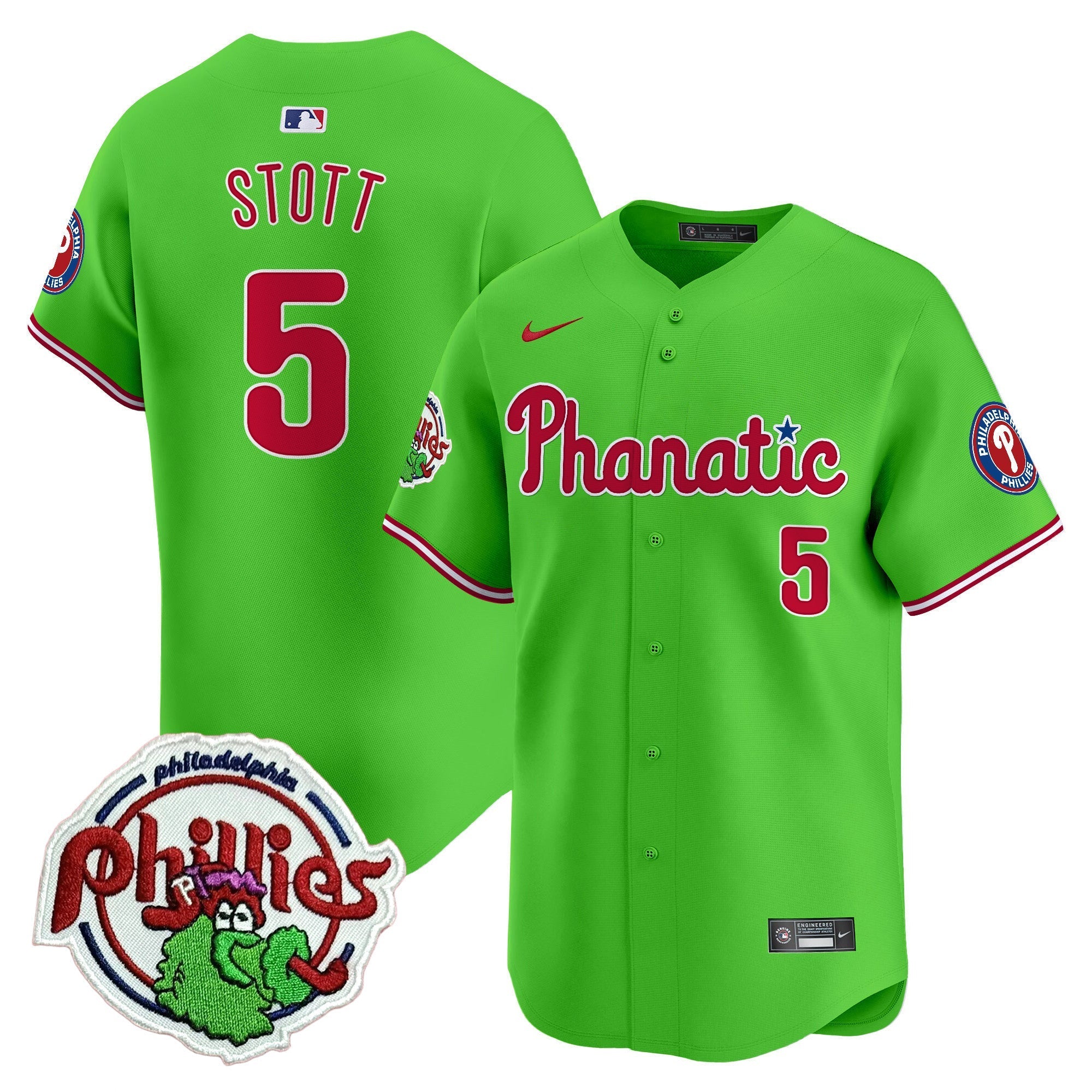 Men's Phillies Phanatic Patch Vapor Premier Limited Jersey - All Stitched
