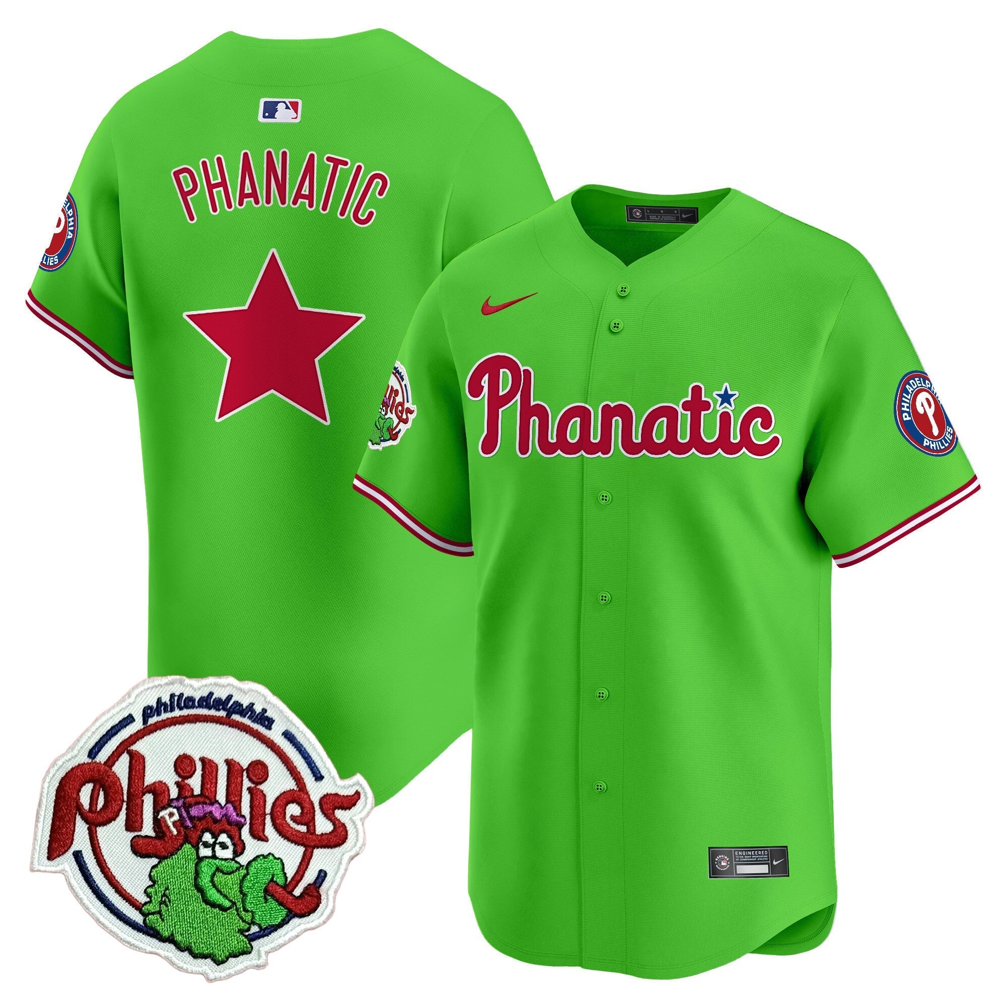 Men's Phillies Phanatic Patch Vapor Premier Limited Jersey - All Stitched